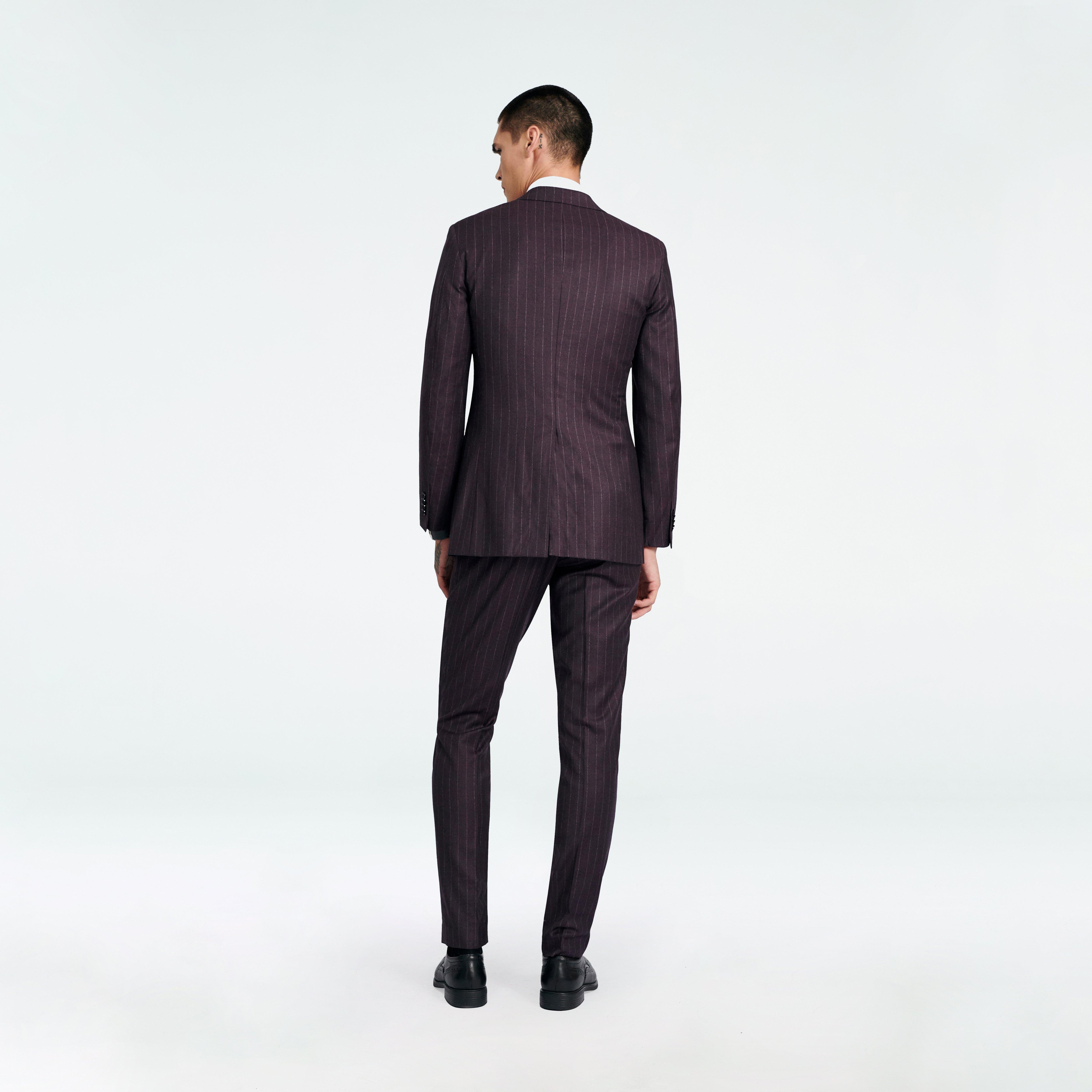 Custom Suits Made For You - Reigate Stripe Plum Suit | INDOCHINO