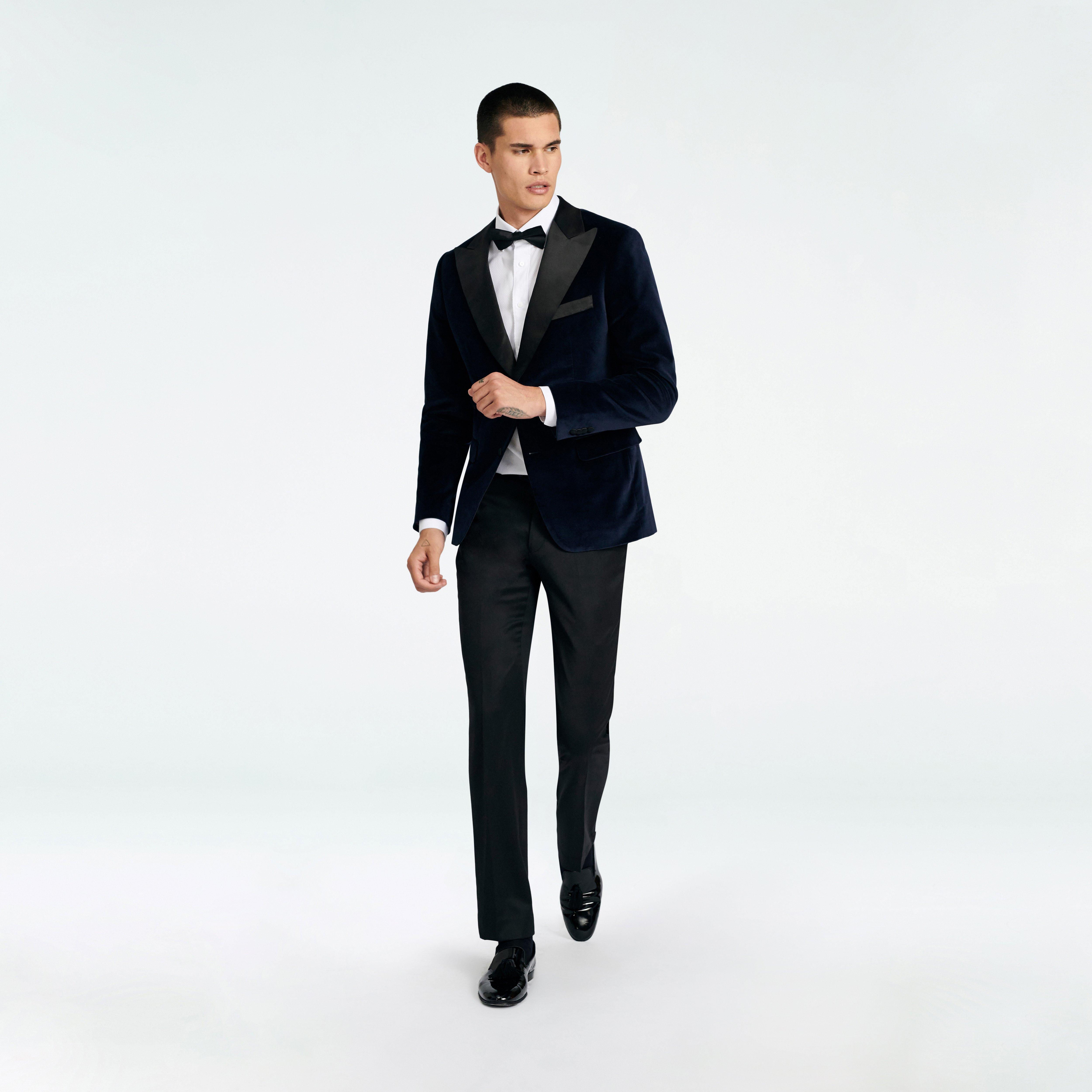 Blue velvet outlet tuxedo jacket