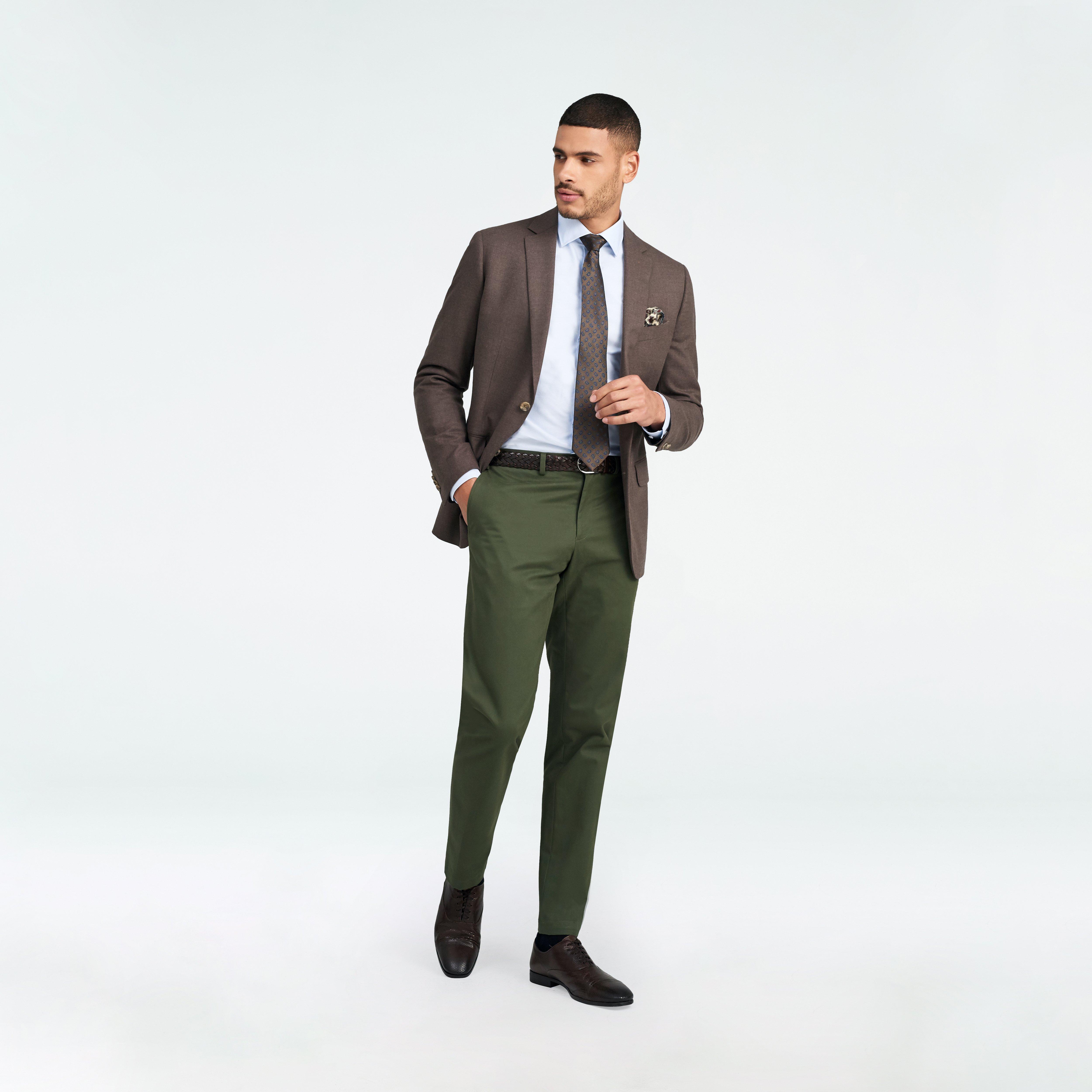 Army Green Chino Skinny Pants — Neo Blue