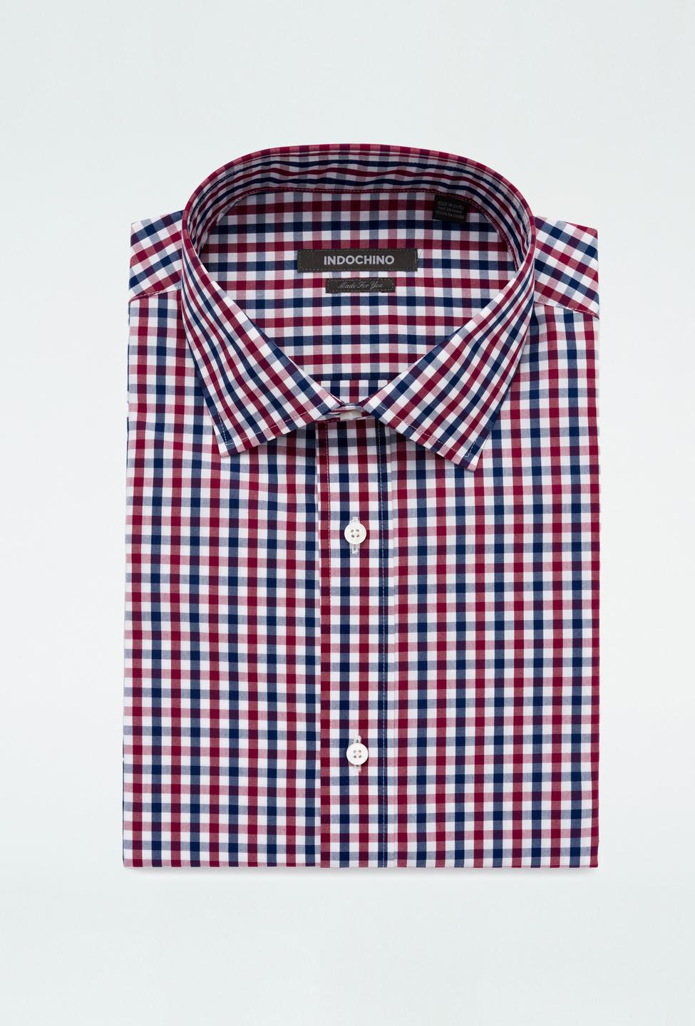 Burgundy shirt - Leston Checked Design from Seasonal Indochino Collection