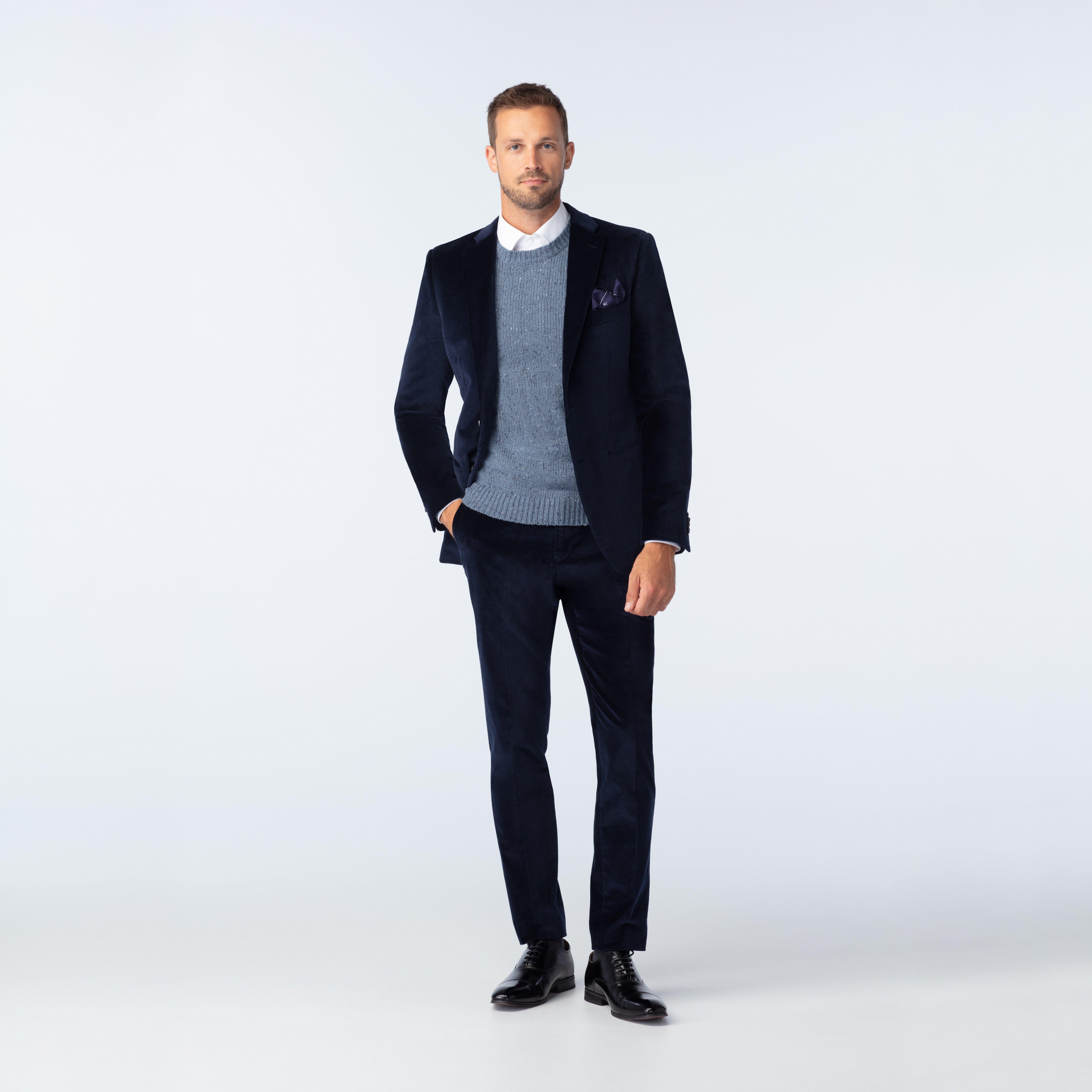 Custom Suits Made For You Harford Velvet Navy Suit INDOCHINO