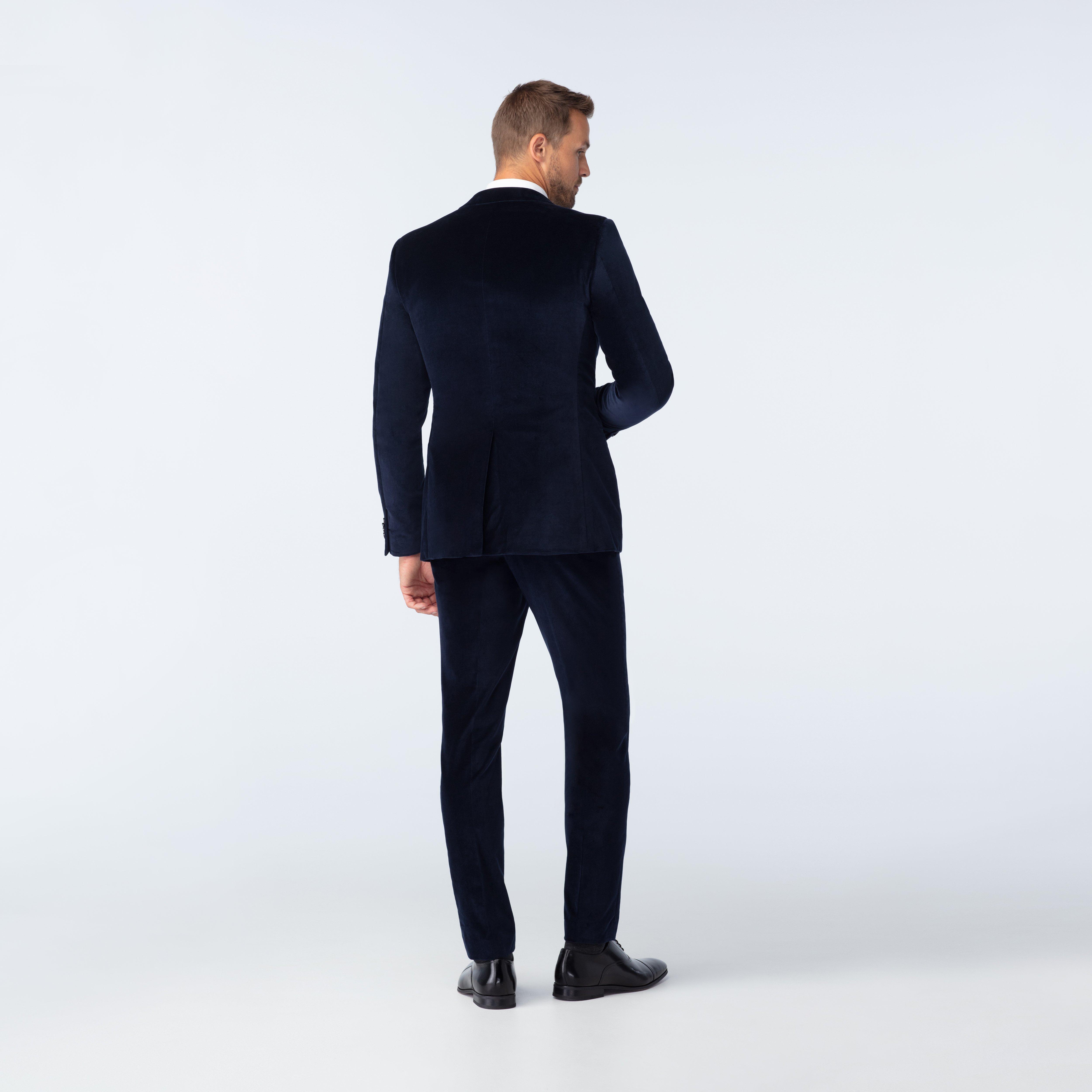 Custom Suits Made For You - Harford Velvet Navy Suit | INDOCHINO