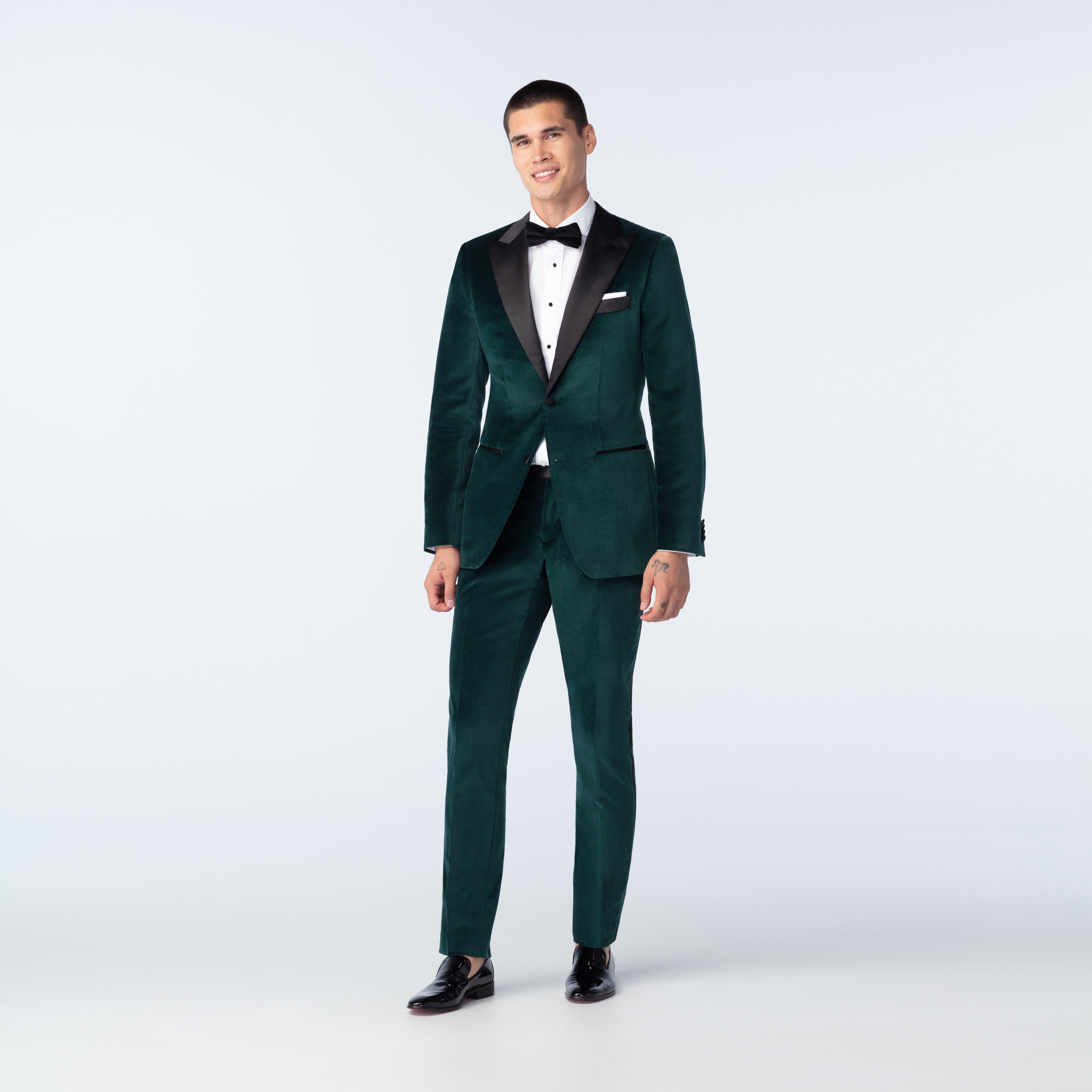 Emerald green velvet 2025 tuxedo jacket