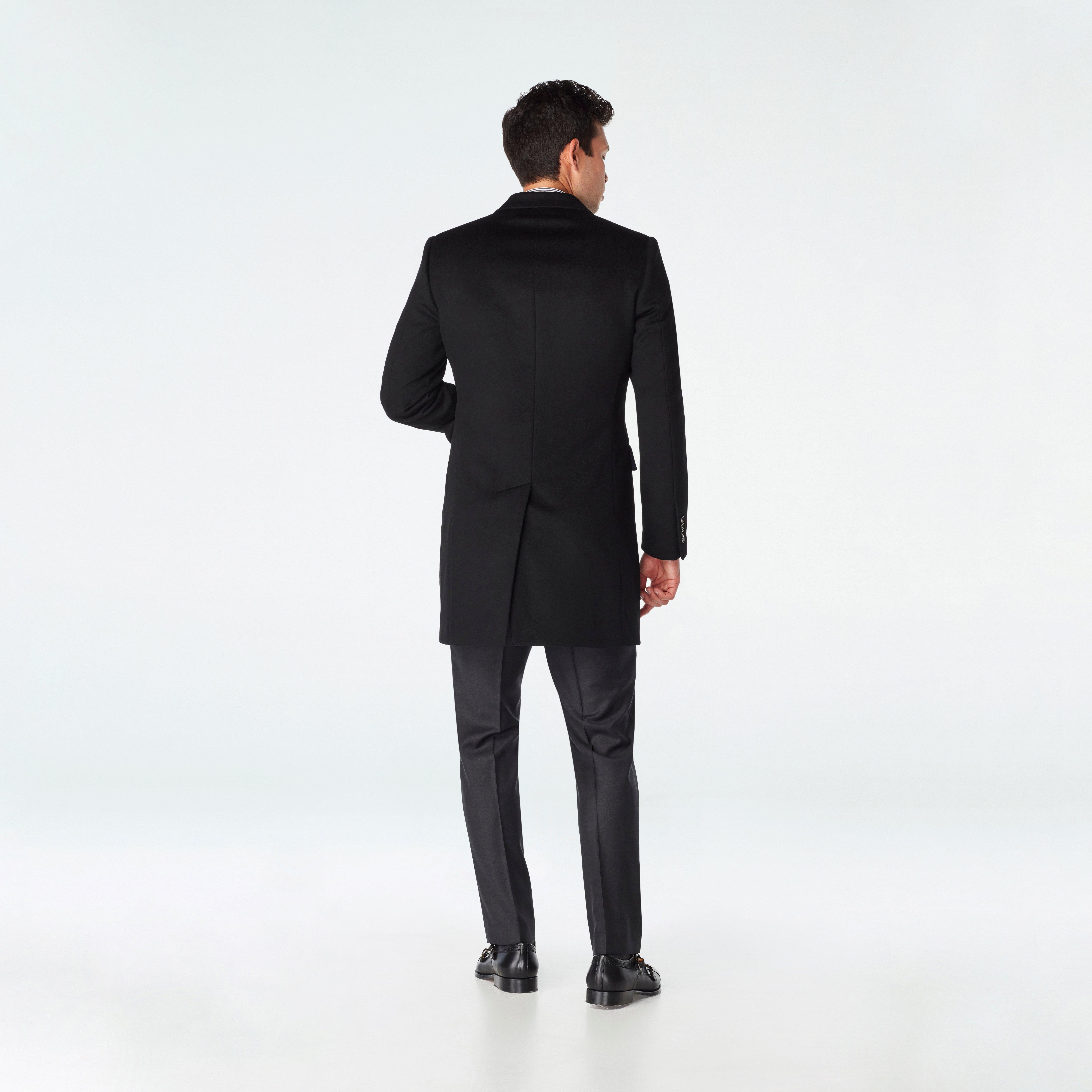 Men's Custom Overcoats - Heartford Black Overcoat | INDOCHINO