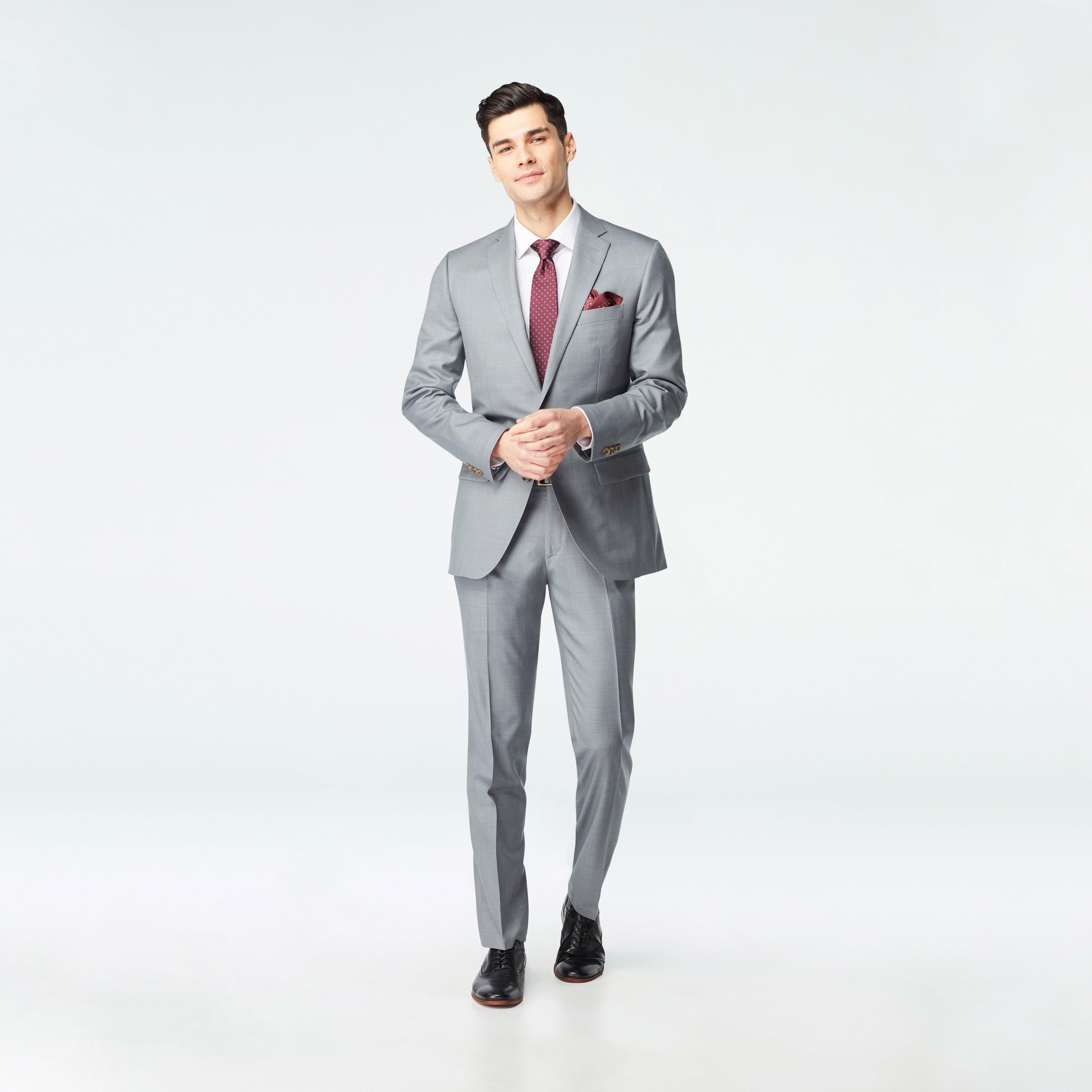gray solid design highbridge suit
