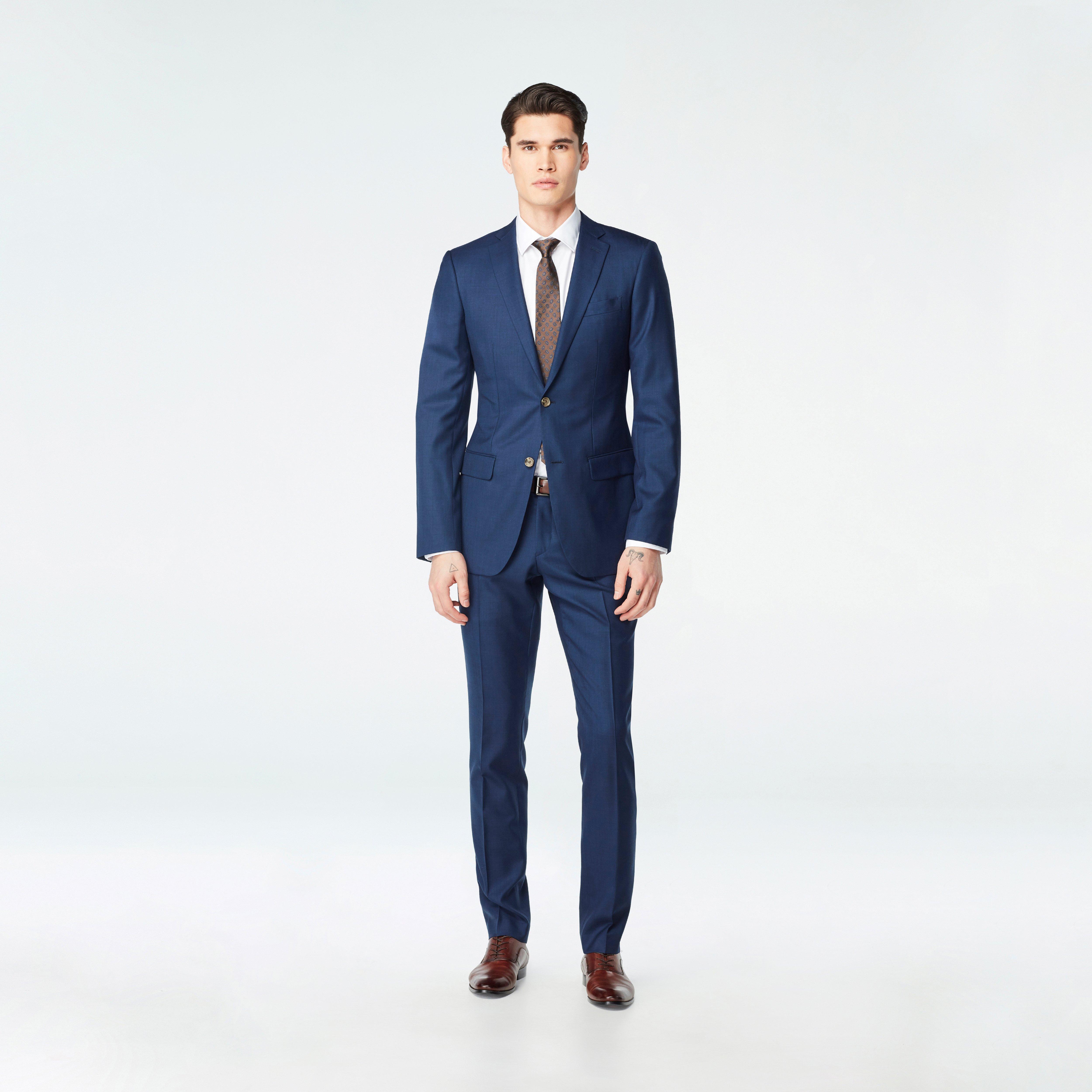 Custom Suits Made For You - Hayle Sharkskin Dark Navy Suit | INDOCHINO