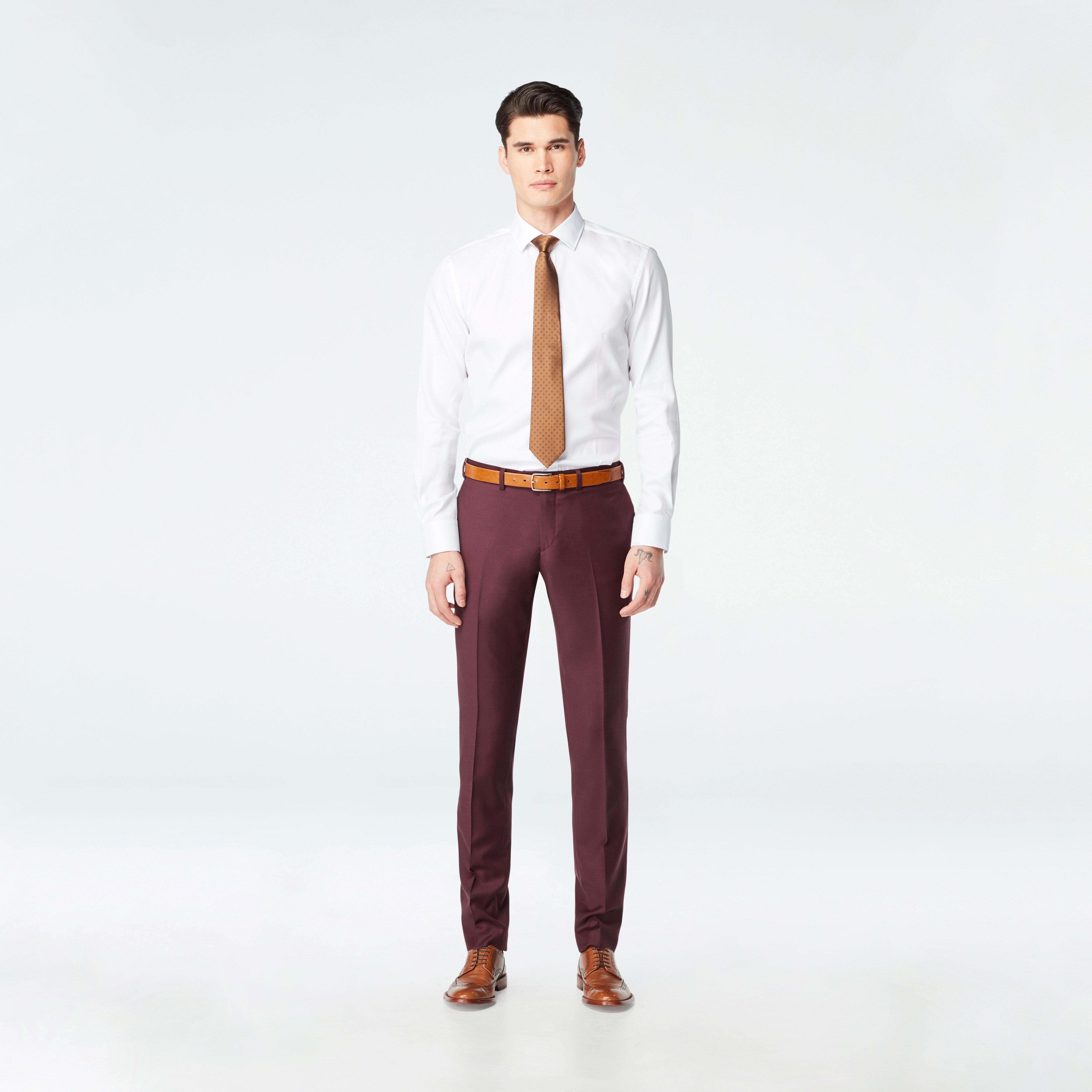 Maroon Men's Stretch Pants, All-In Pants | Swet Tailor®