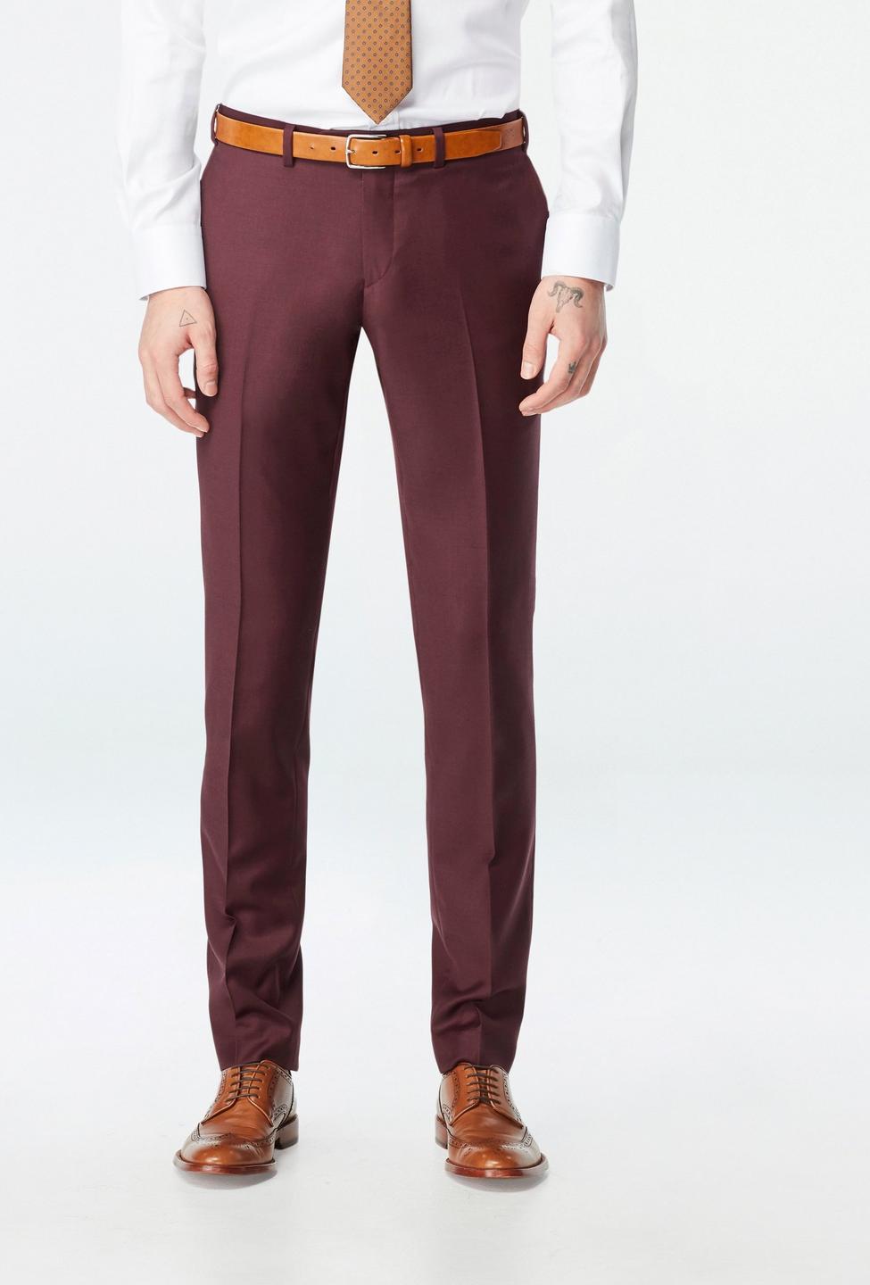 Burgundy pants - Hemsworth Solid Design from Premium Indochino Collection