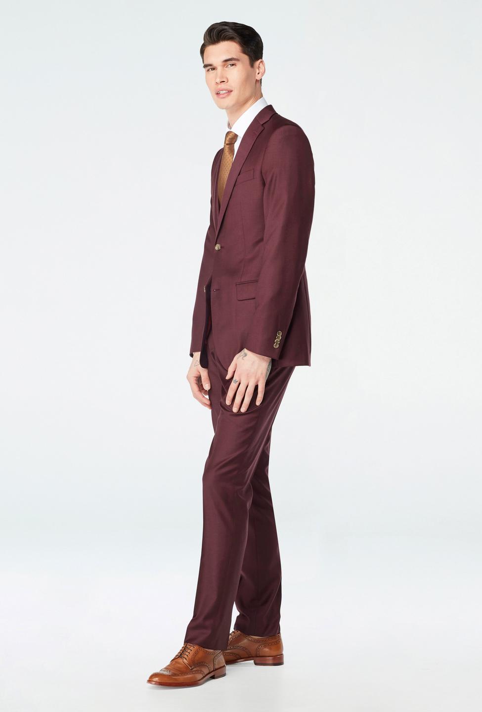 Burgundy suit - Hemsworth Solid Design from Premium Indochino Collection
