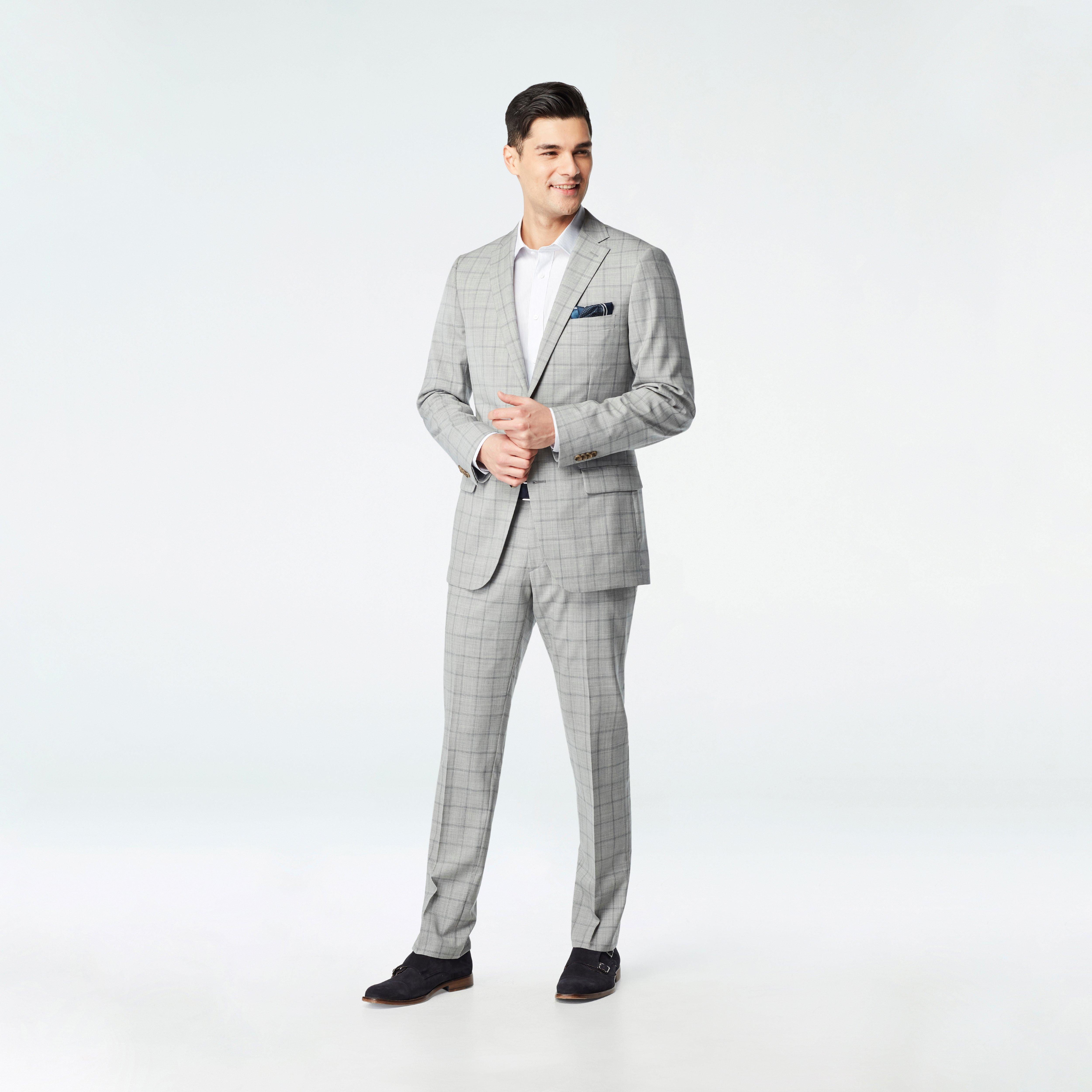 light grey check blazer