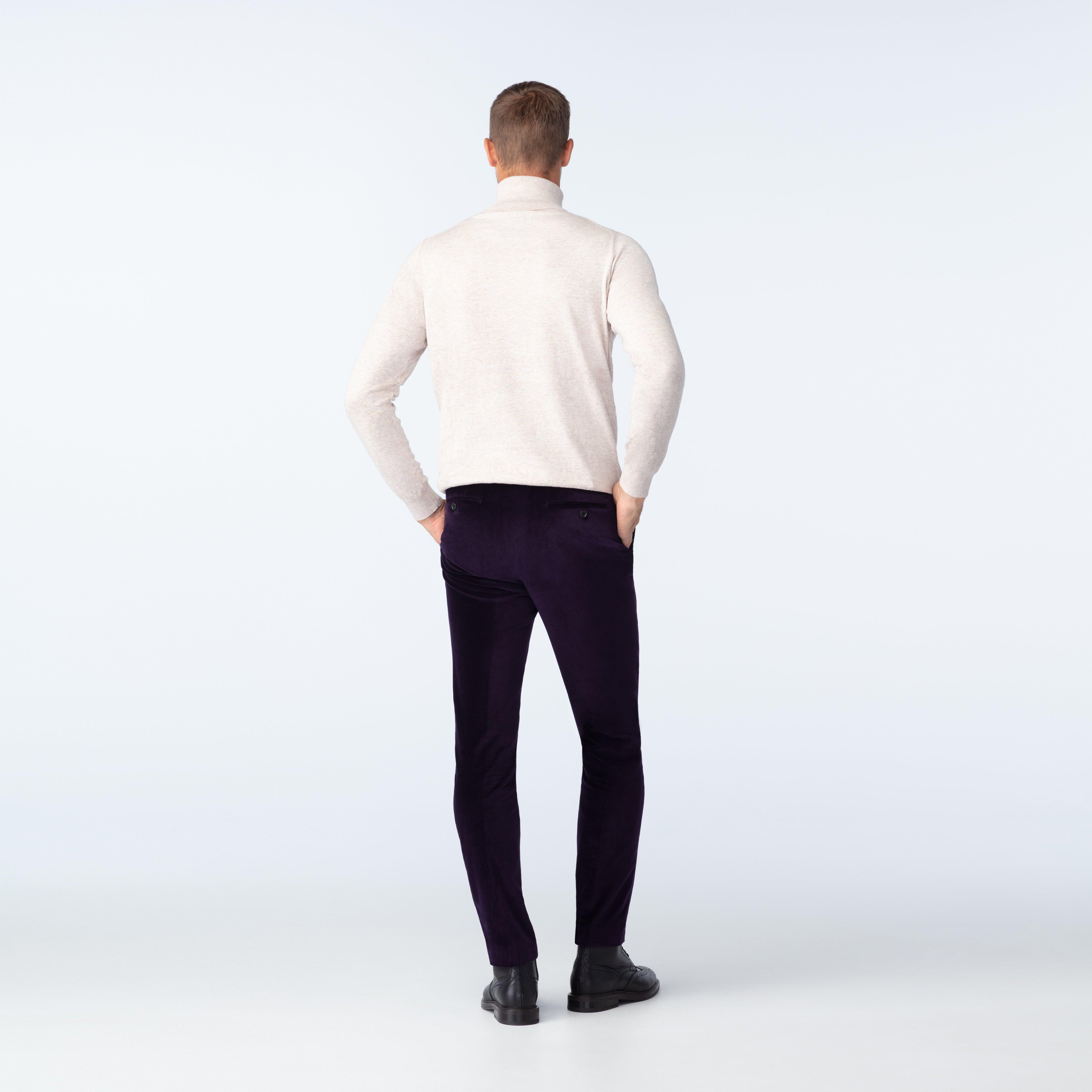 Custom Pants Made For You - Harford Velvet Purple Pants | INDOCHINO