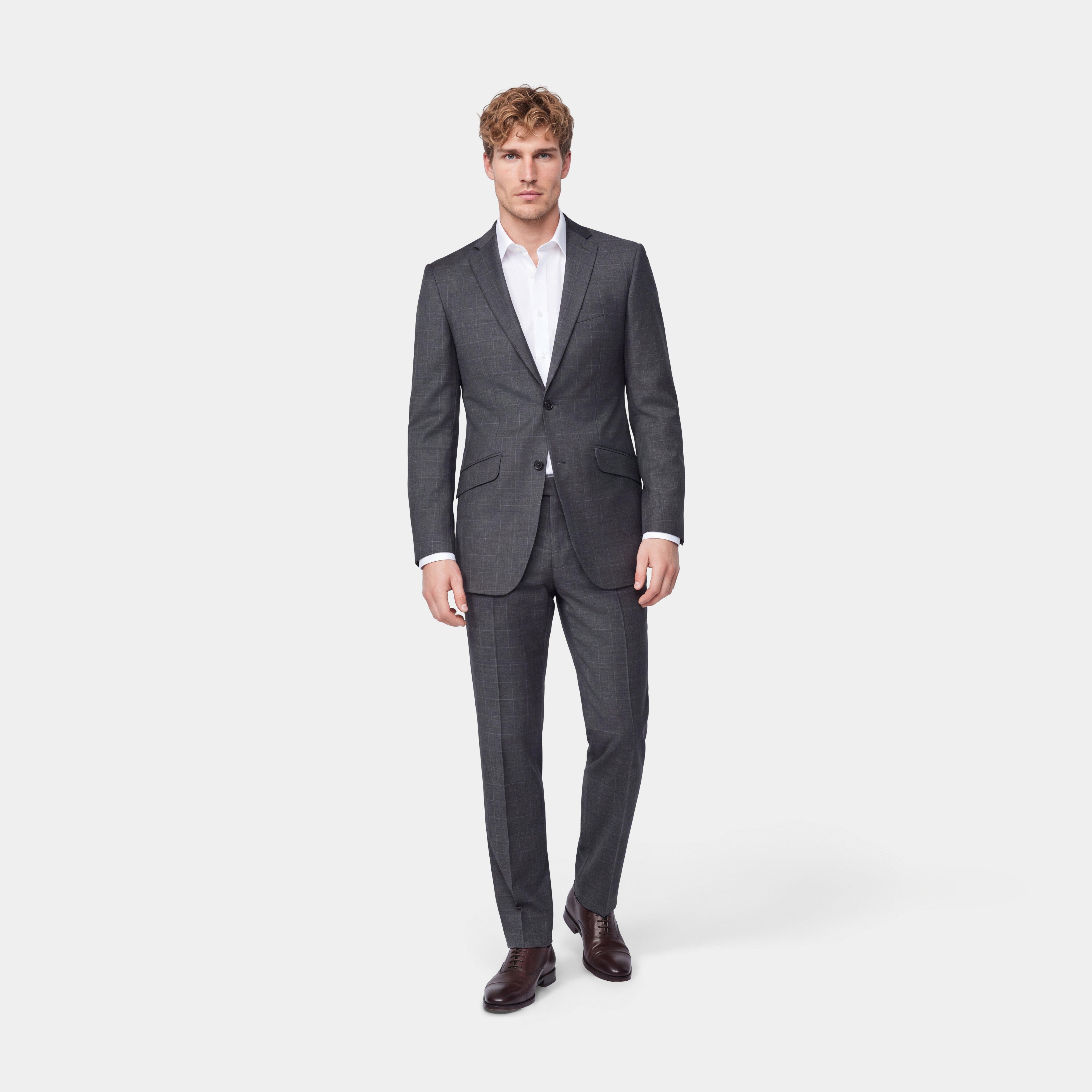 grey suit and black dress Indochino Men's Custom Hemsworth Prince Of Wales Charcoal Gray black bridesmaid dresses Black Gothic Prom Dress Pocket 55% super Color:VINTAGE WHITE