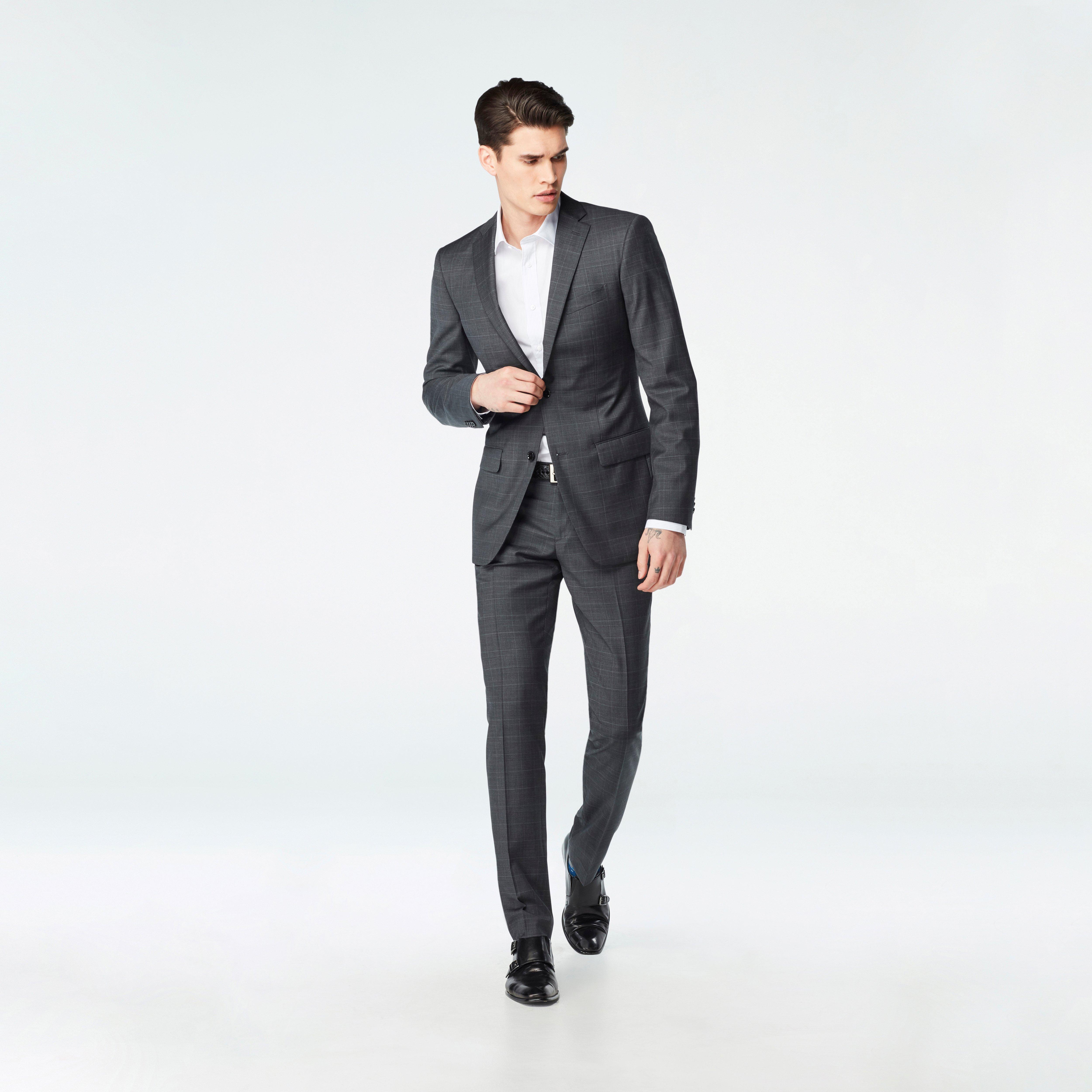 Custom Suits Made For You - Hemsworth Prince of Wales Charcoal Suit ...