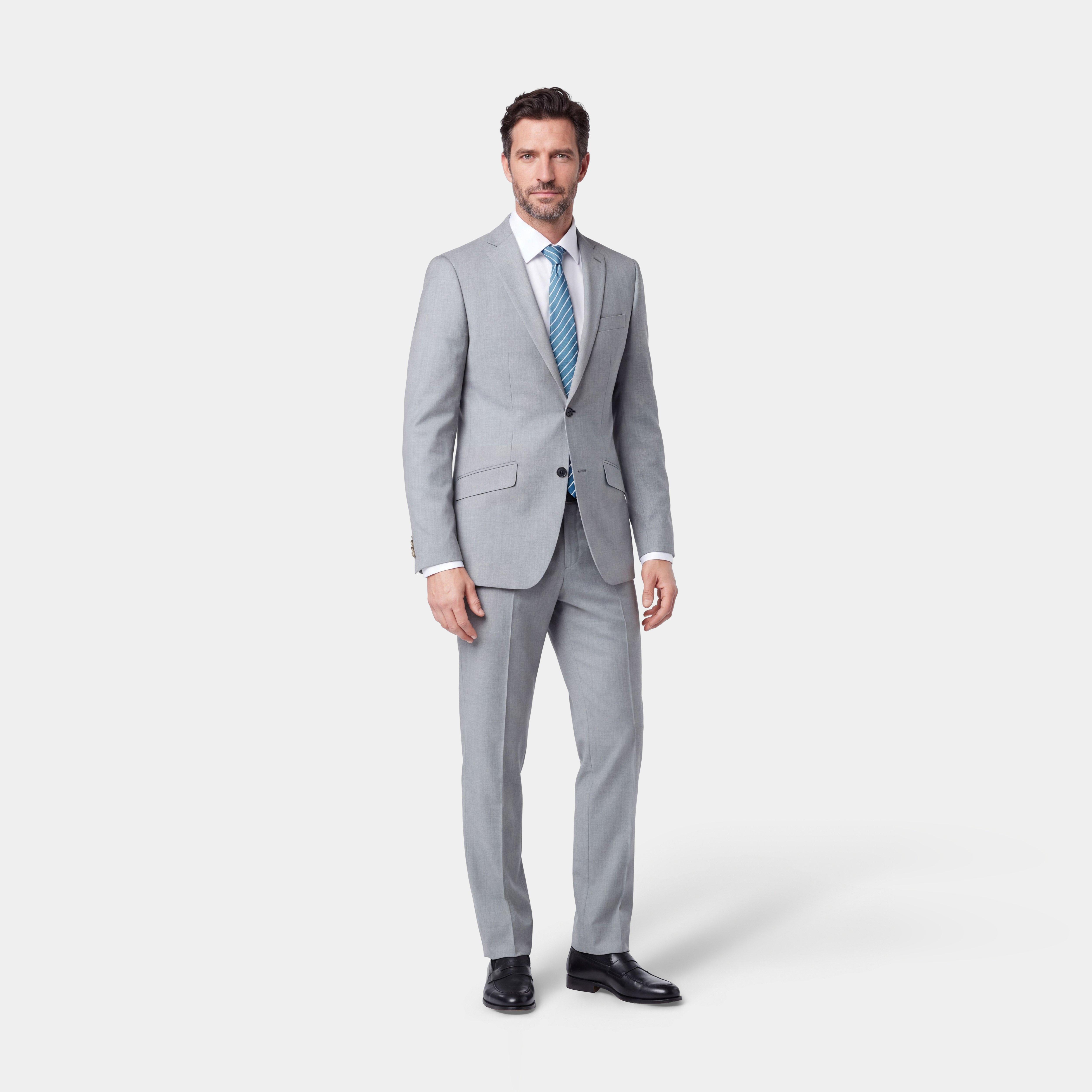 dress shirt for light grey suit Indochino Men's Custom Hemsworth Gray light grey suit combinations