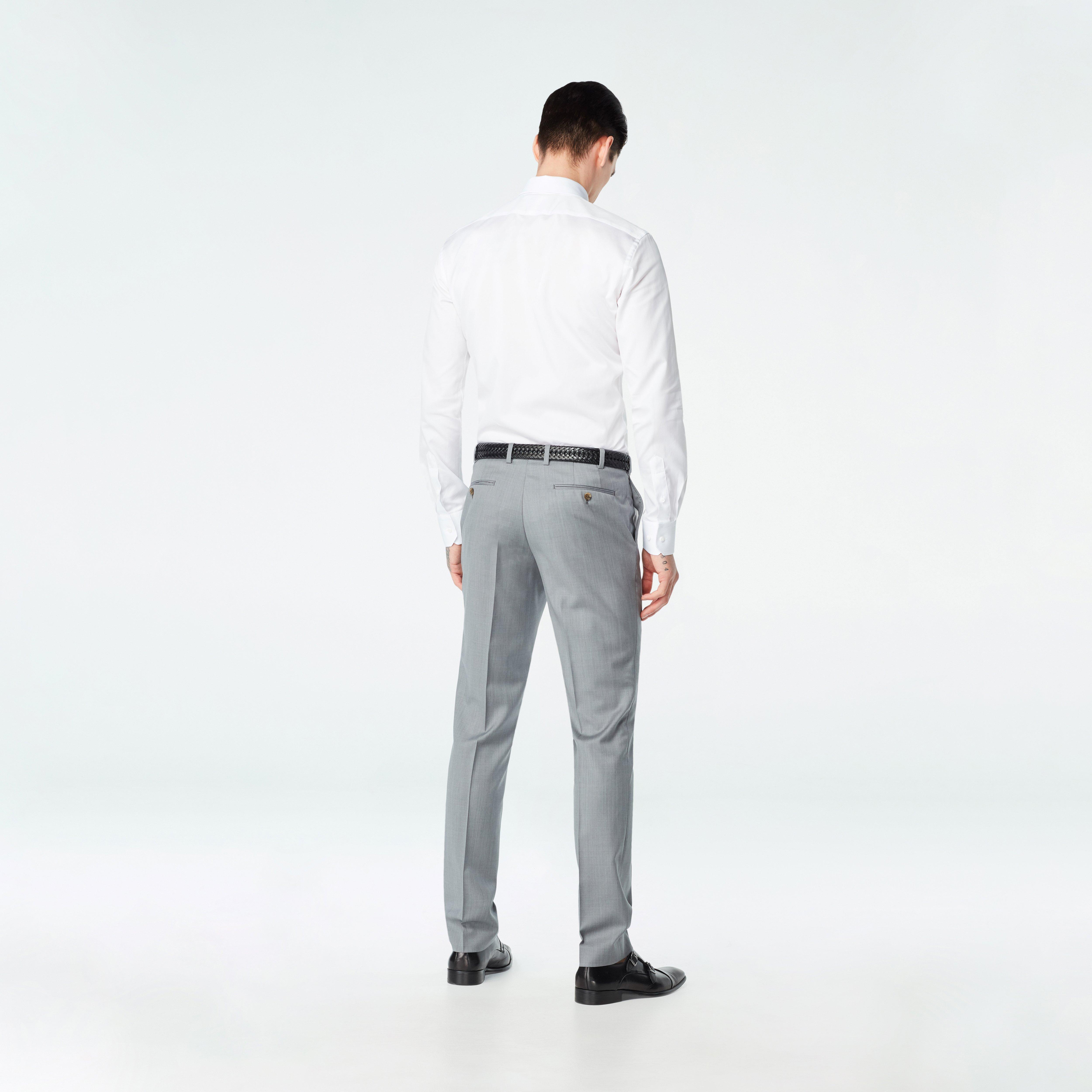 Custom Pants Made For You - Hemsworth Light Gray Pants | INDOCHINO