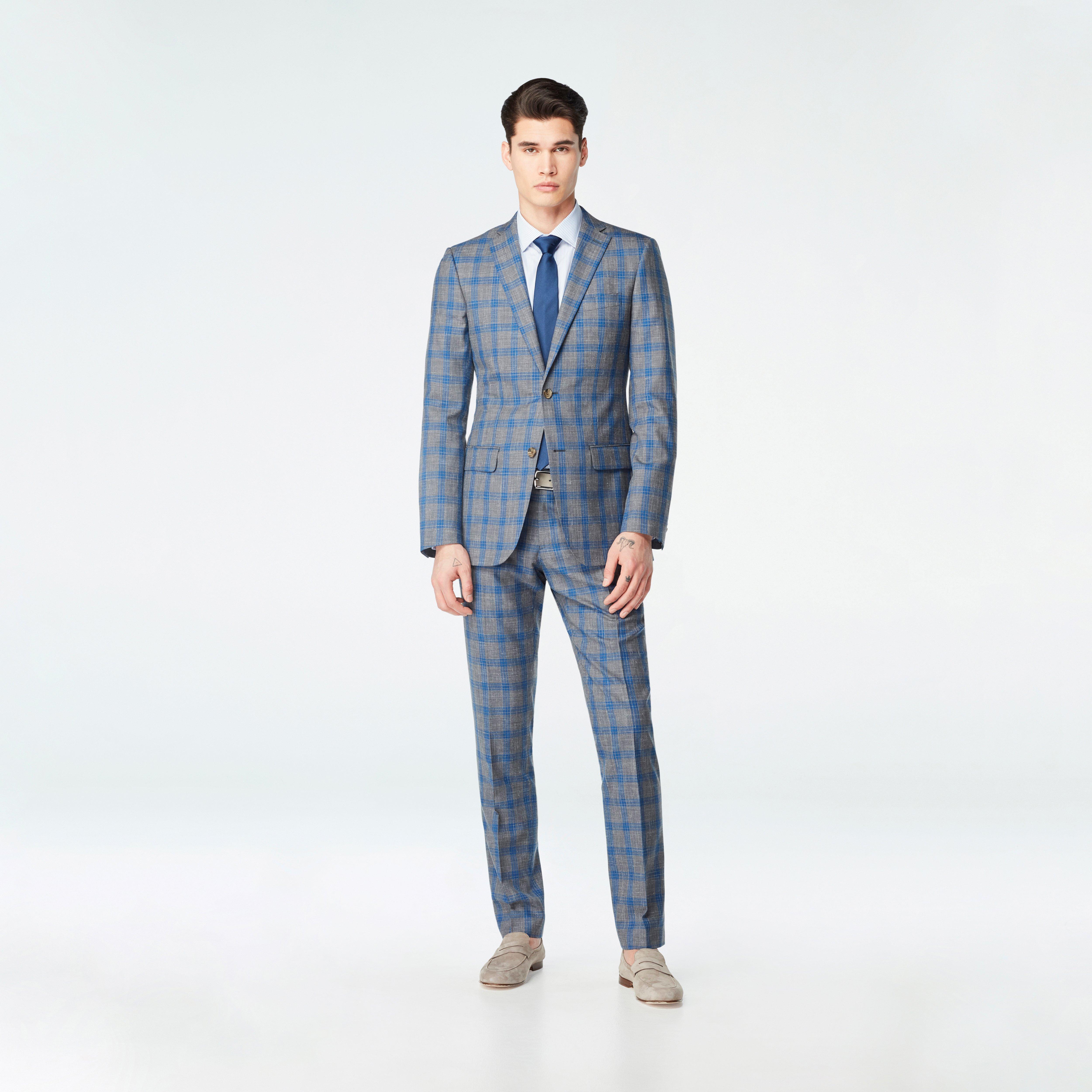 Grey Plaid Suits