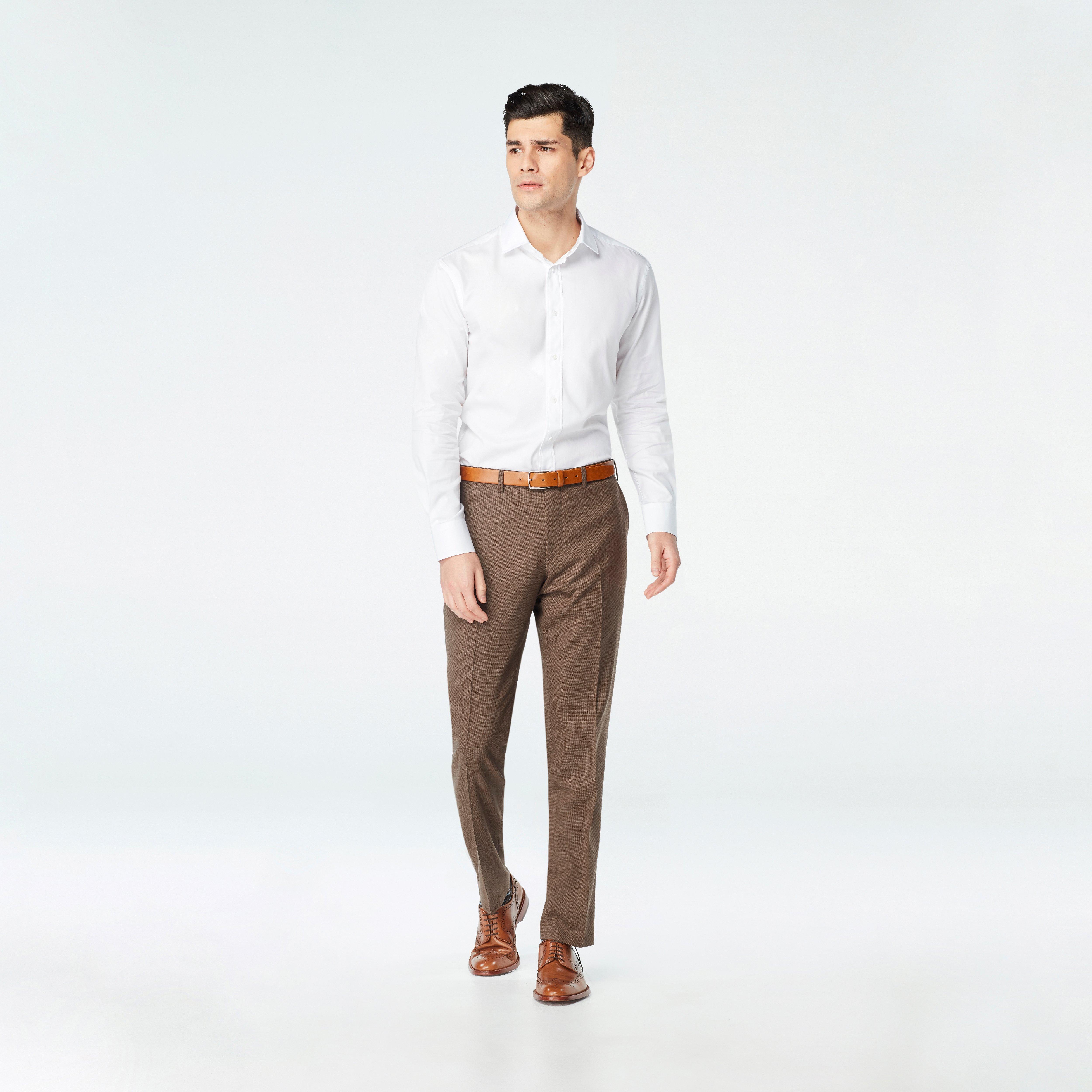 Micro-Houndstooth Tailored Chino Pants