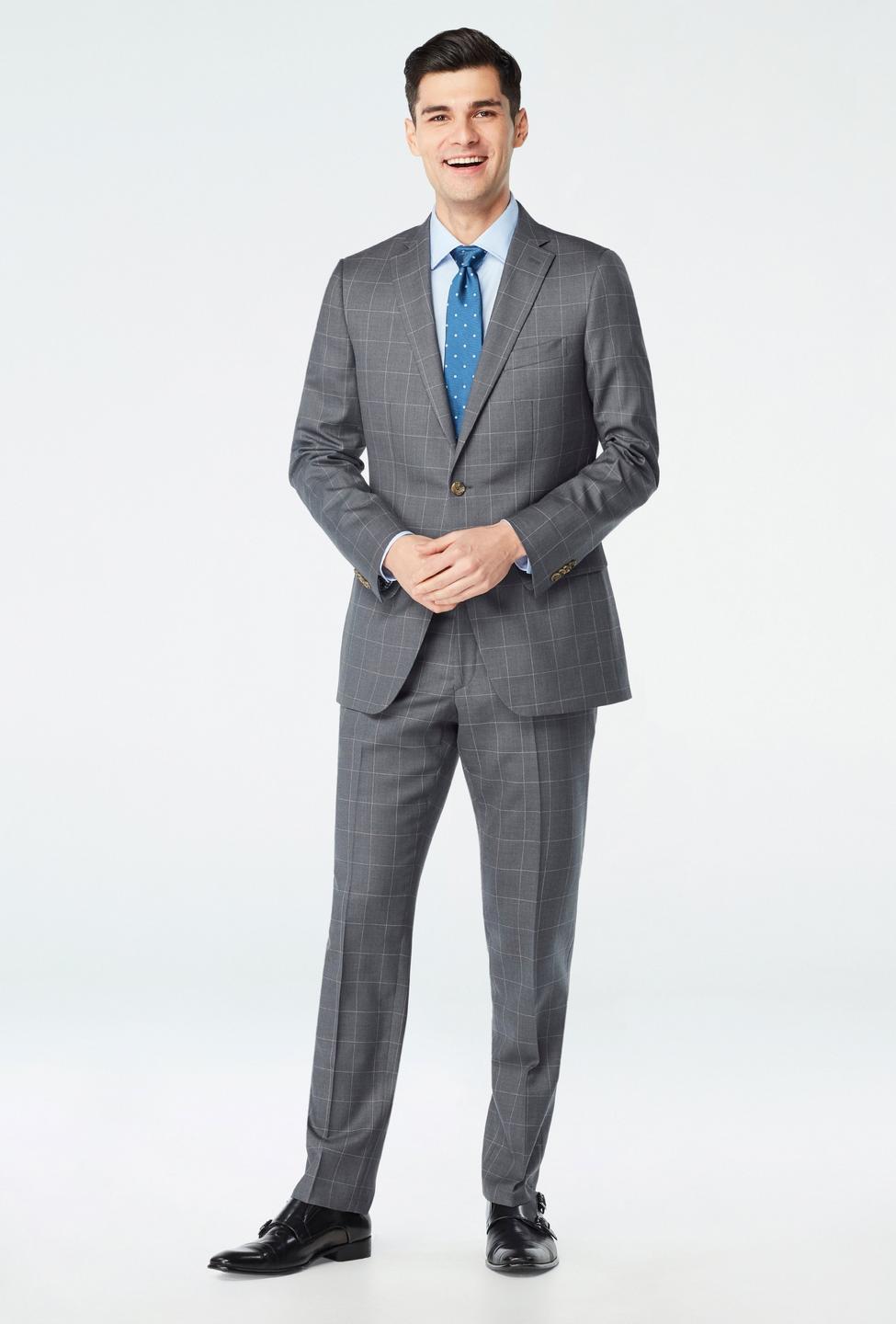 Harrogate Windowpane Gray Suit