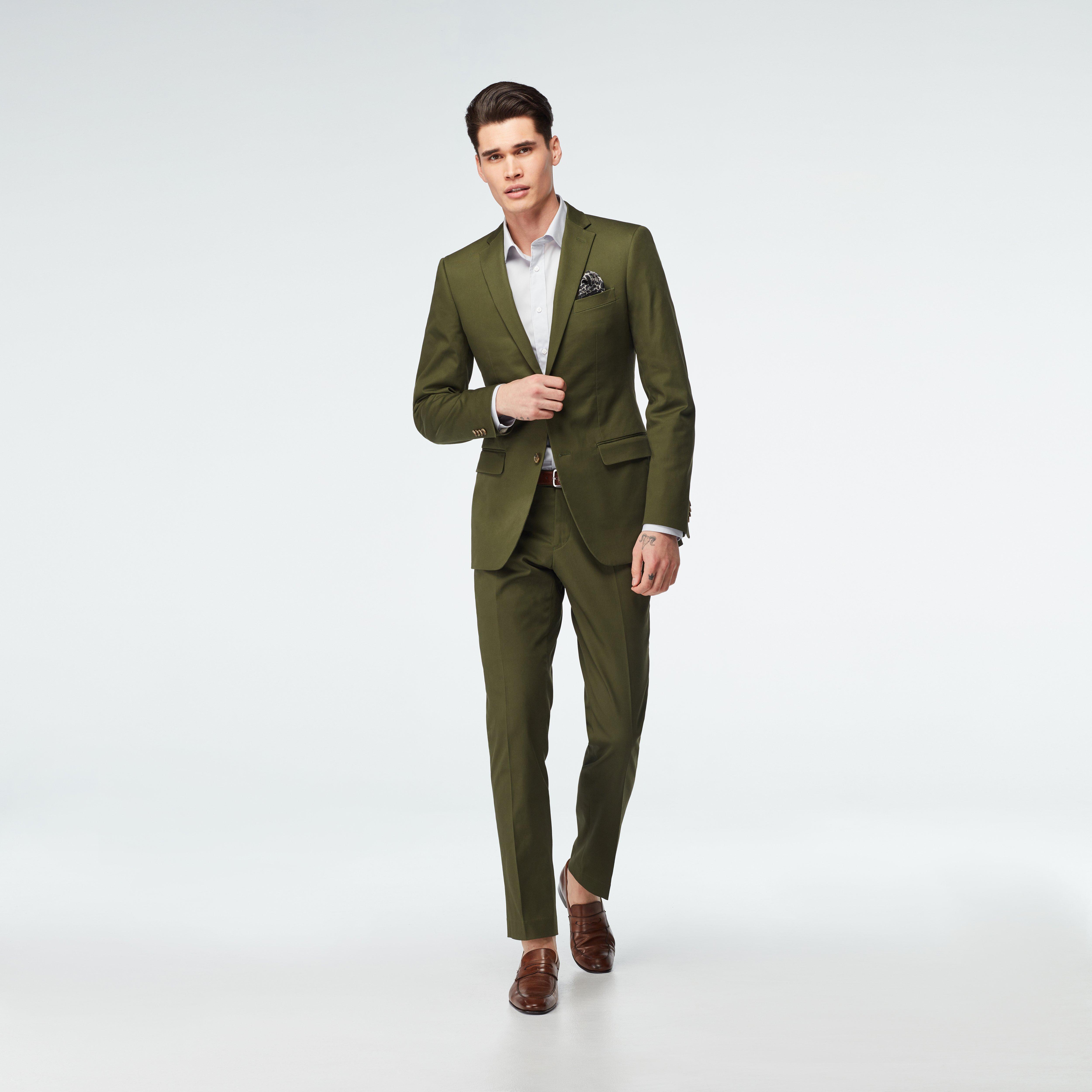 Stamford Cotton Stretch Olive Suit