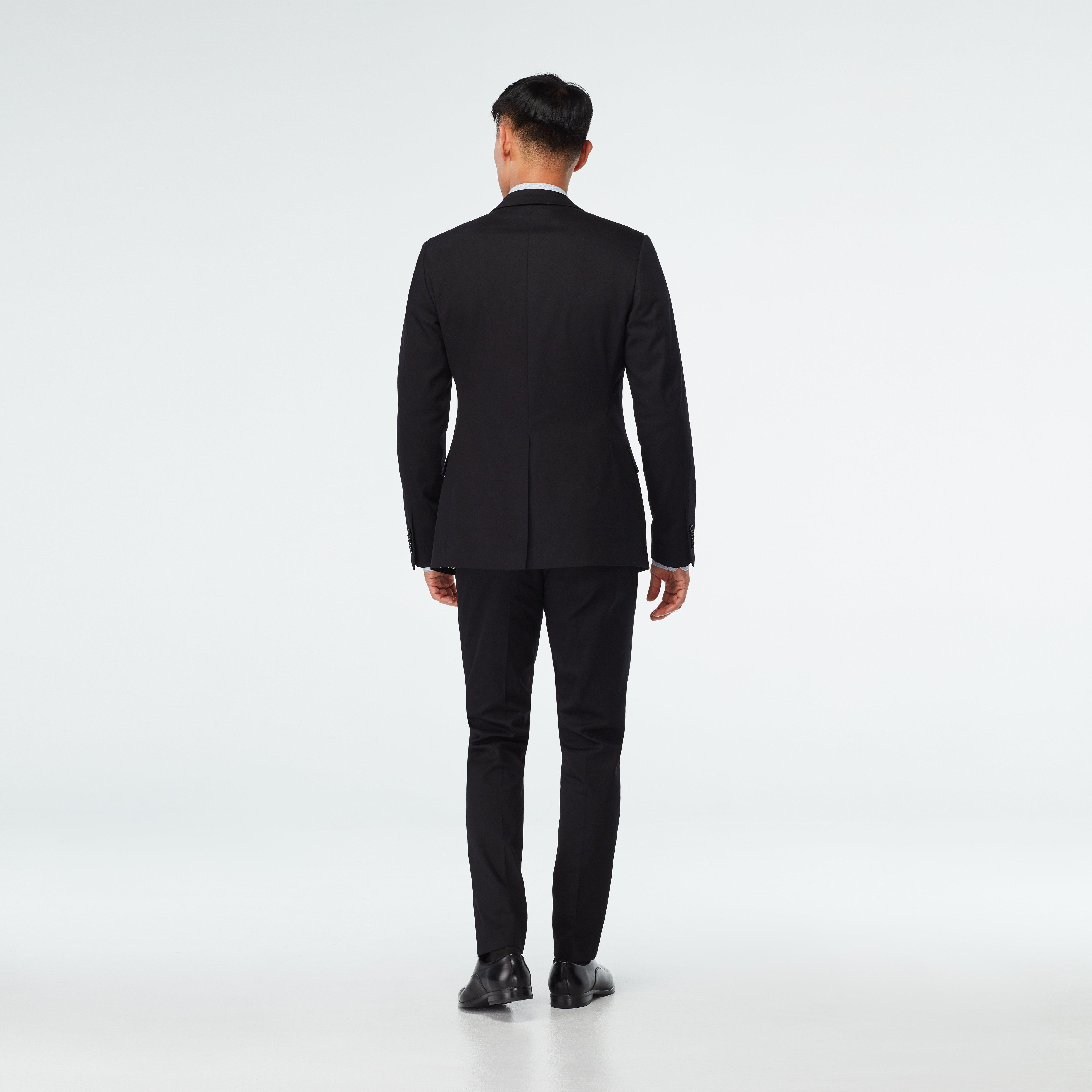 Stamford Black Cotton Stretch Suit