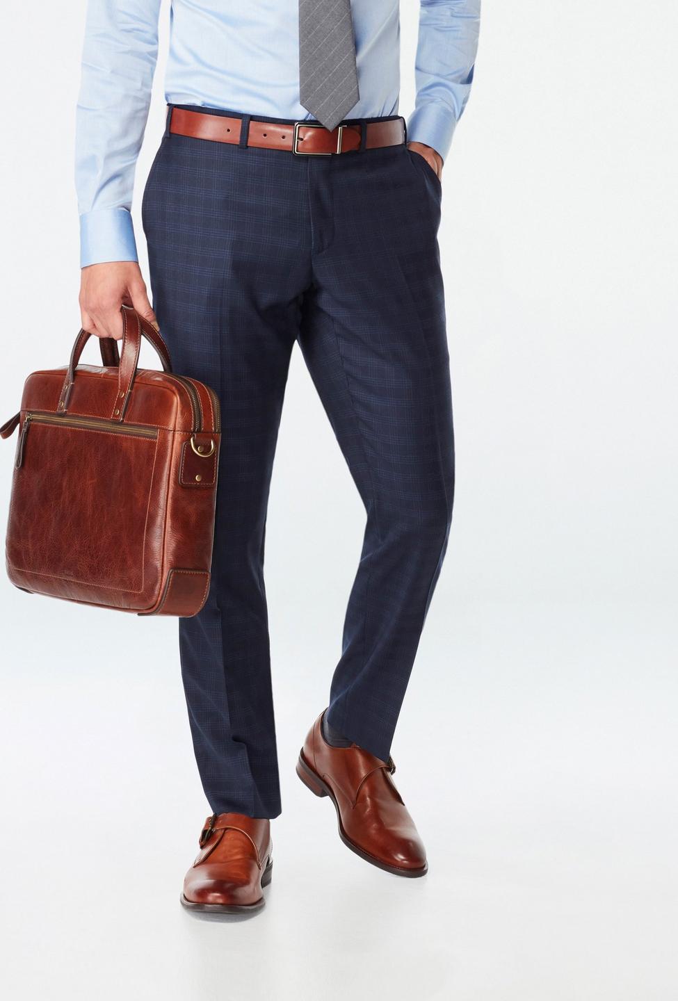 Navy pants - Doncaster Checked Design from Seasonal Indochino Collection