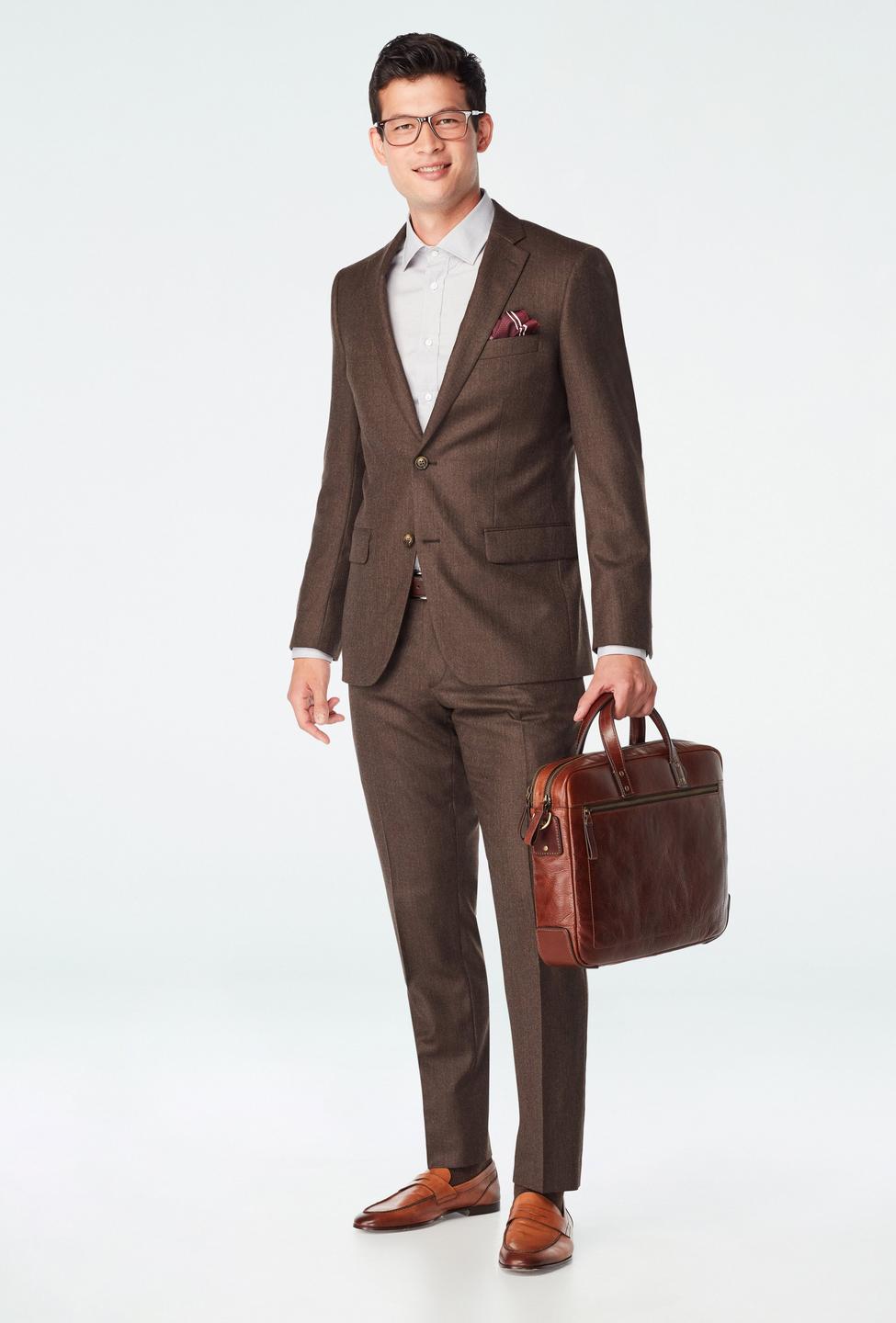 Brown suit - Prescot Herringbone Design from Seasonal Indochino Collection