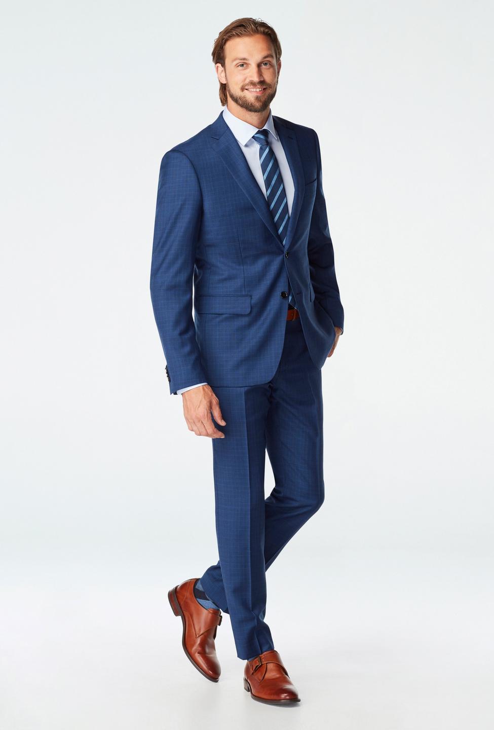 Blue suit - Harrogate Checked Design from Luxury Indochino Collection