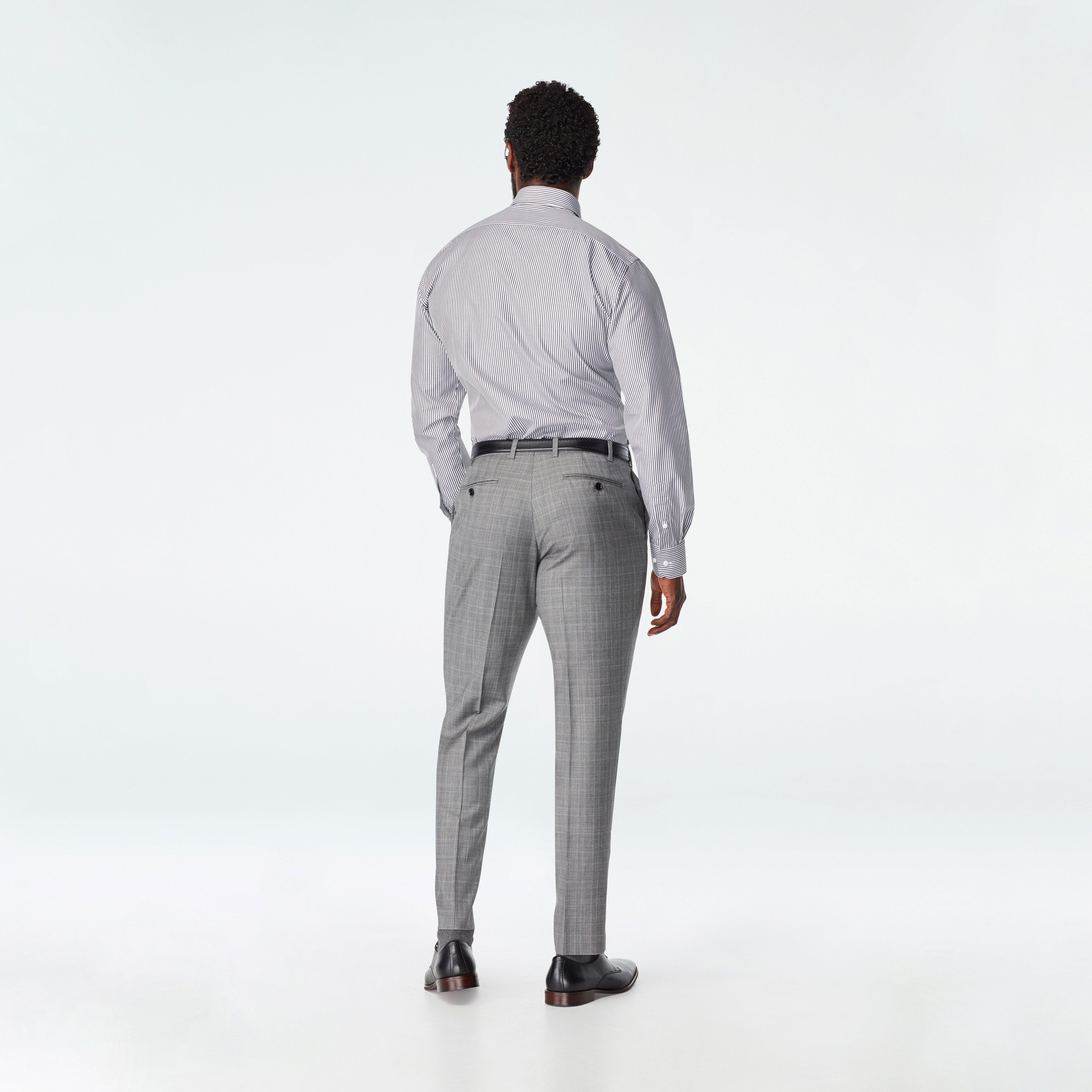 grey check dress pants Indochino Men's Custom Harrogate Glen Gray Claude Monet