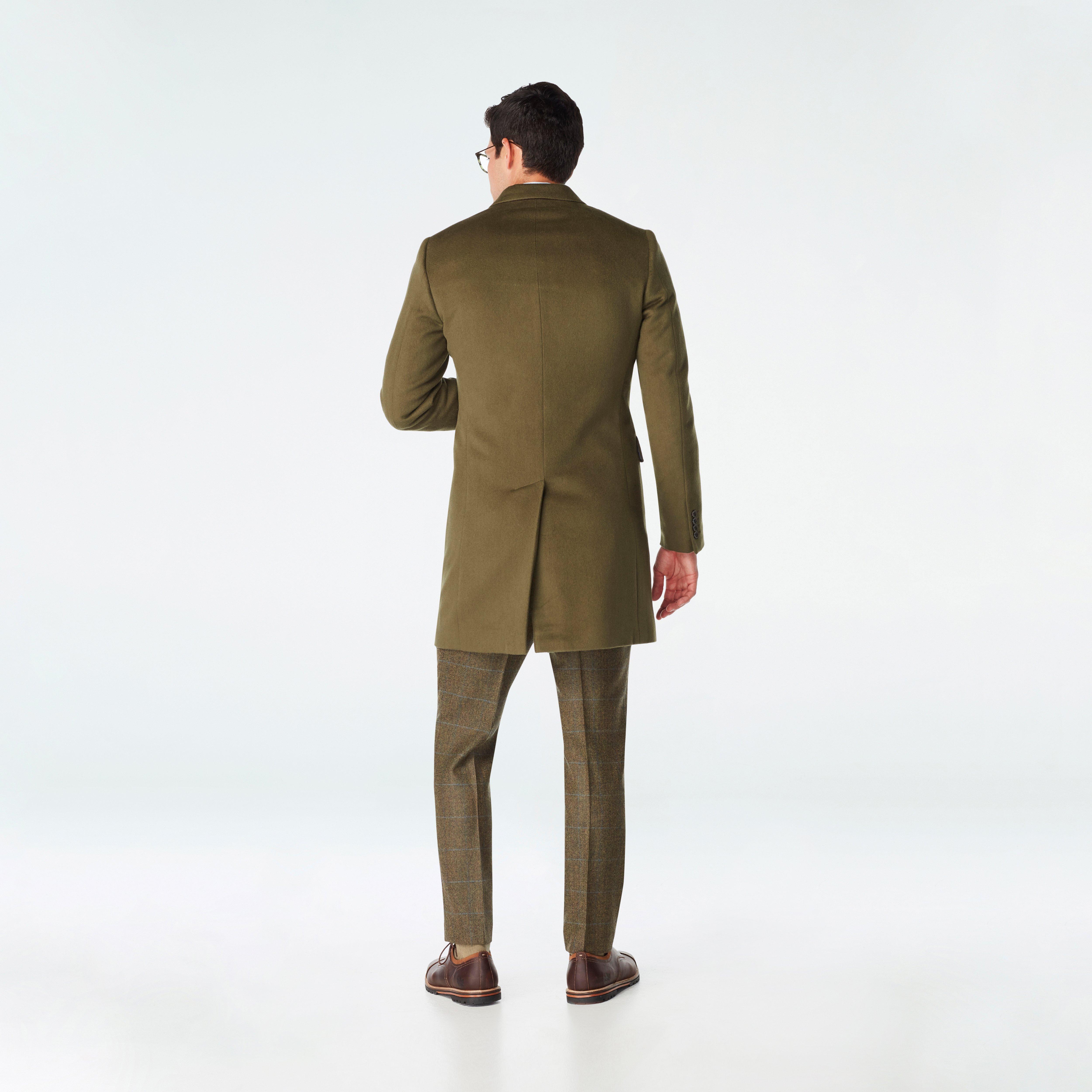 Men's Custom Overcoats - Heartford Olive Overcoat | INDOCHINO