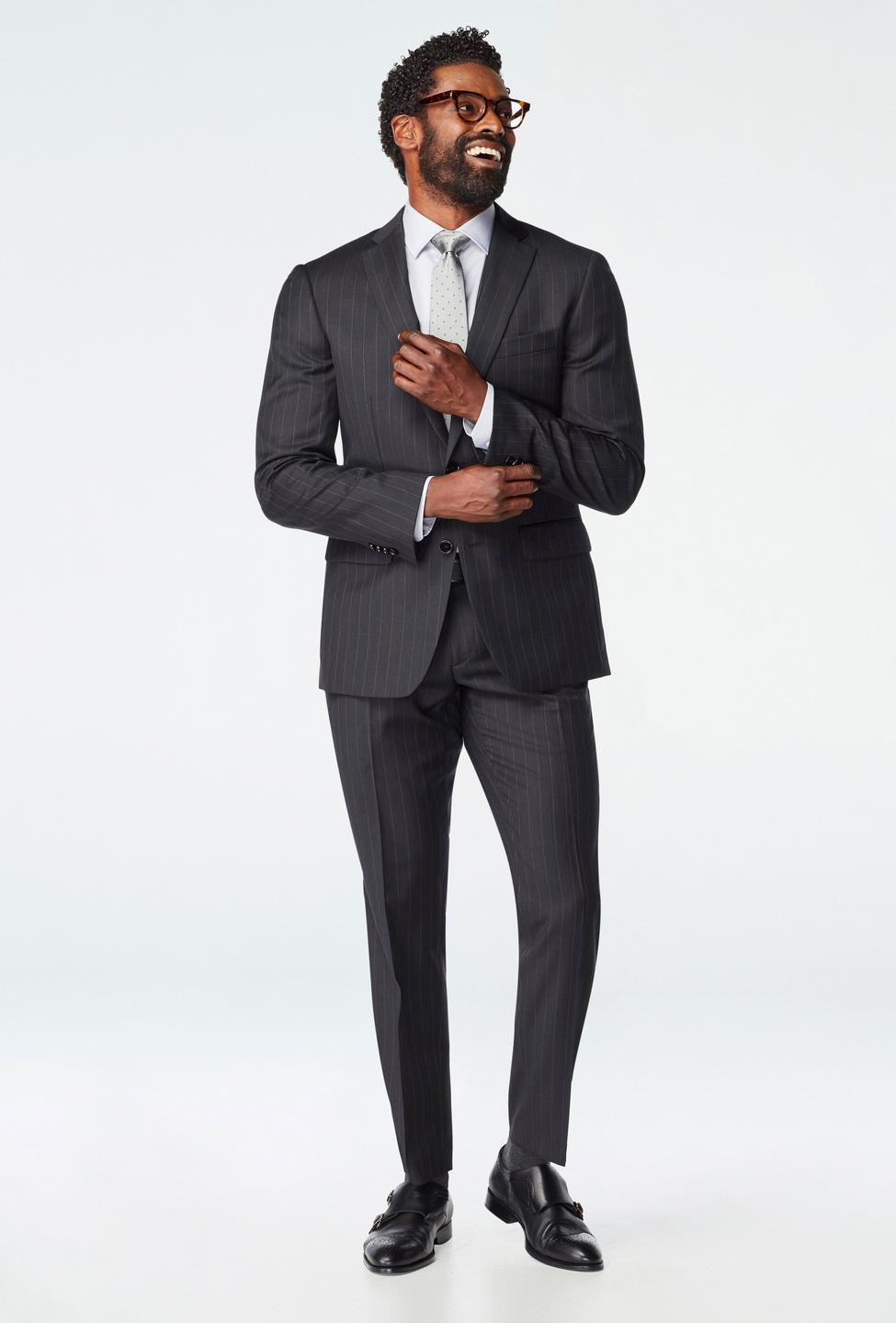 Gray blazer - Hemsworth Striped Design from Premium Indochino Collection