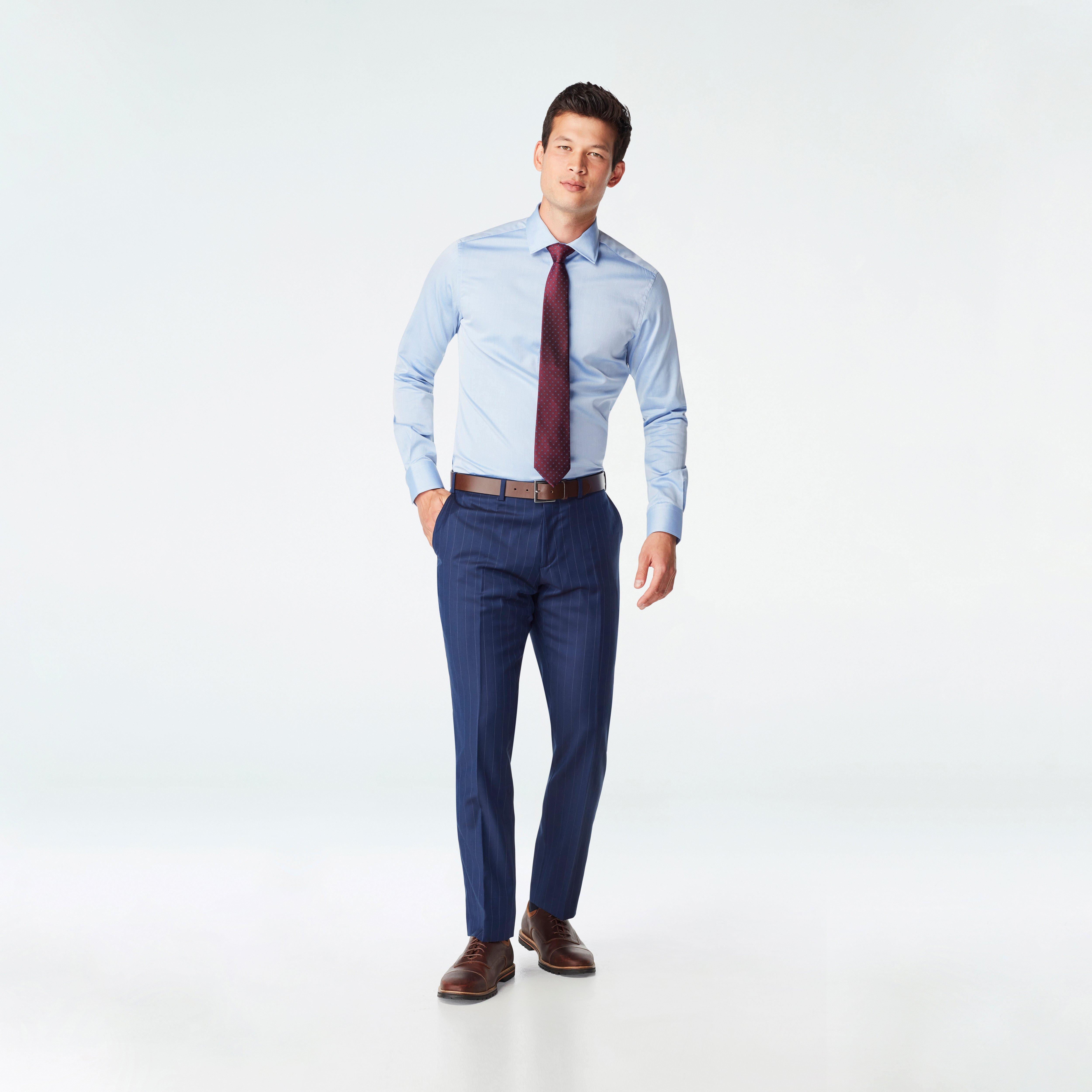 Custom Pants Made For You Hemsworth Stripe Navy Pants INDOCHINO