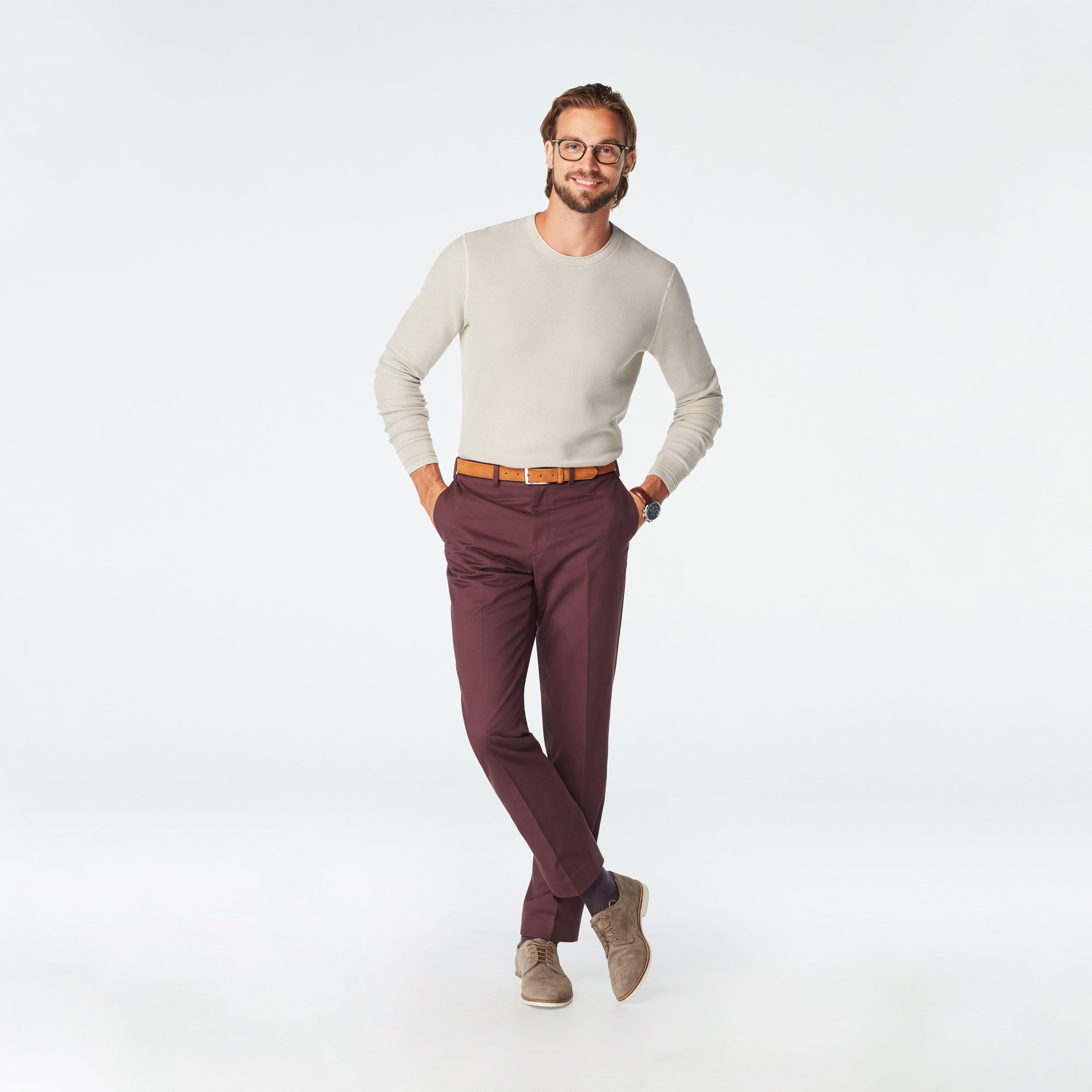 Bastoni Burgundy Slim Fit Cotton Lycra Pants freeshipping - BOJONI | Red  trousers, Red pants, Red trousers mens