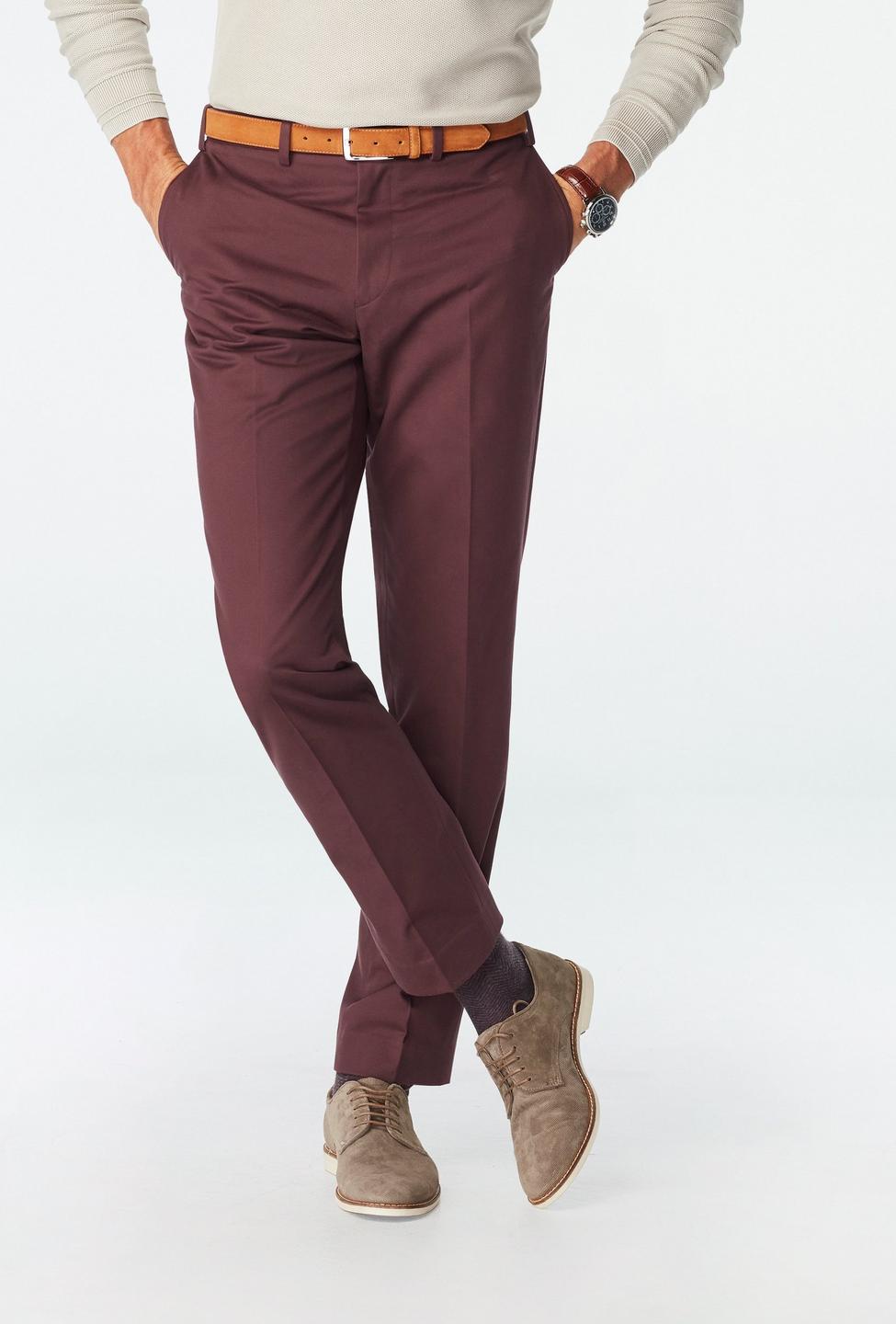 Burgundy pants - Houndslow Solid Design from Premium Indochino Collection