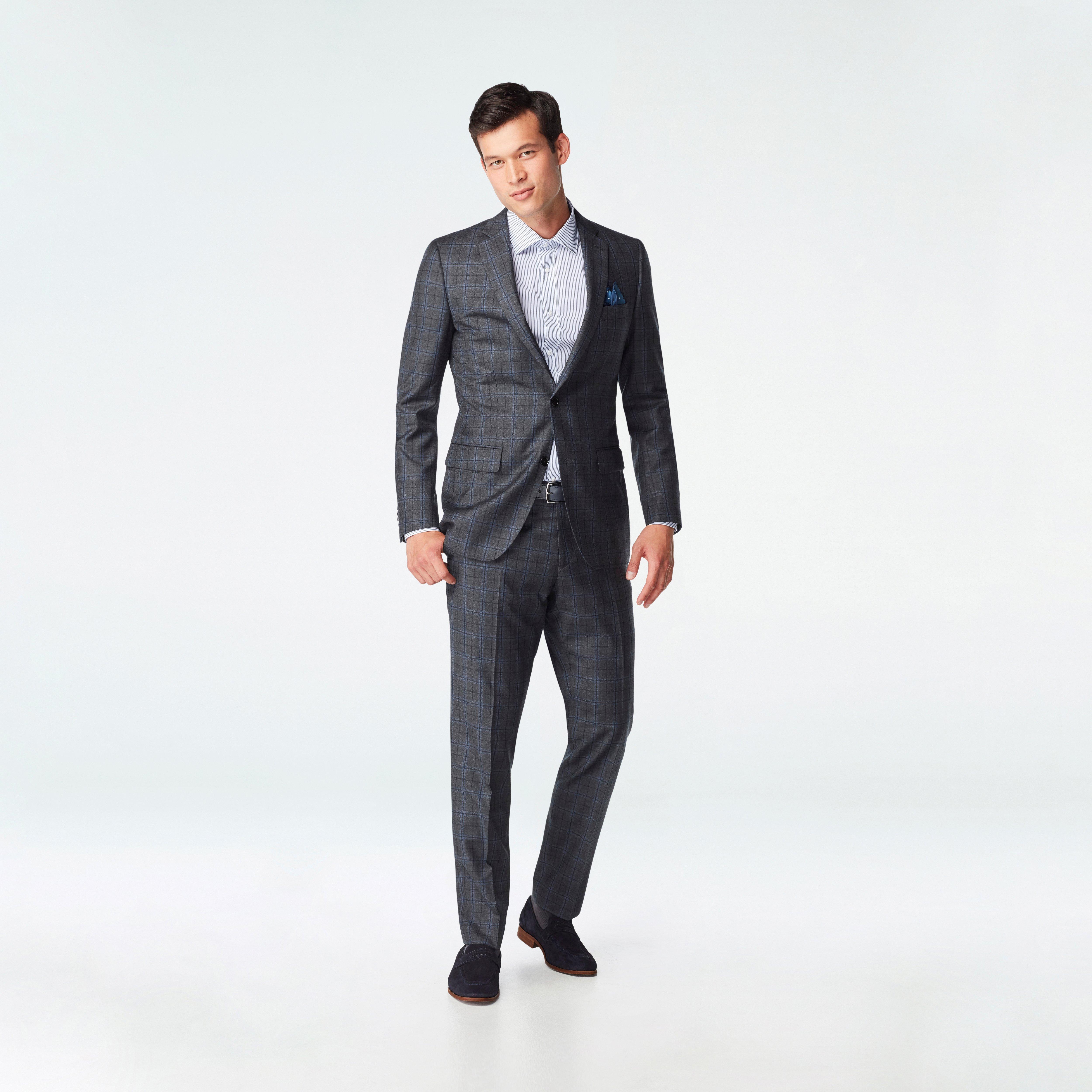 plaid charcoal suit