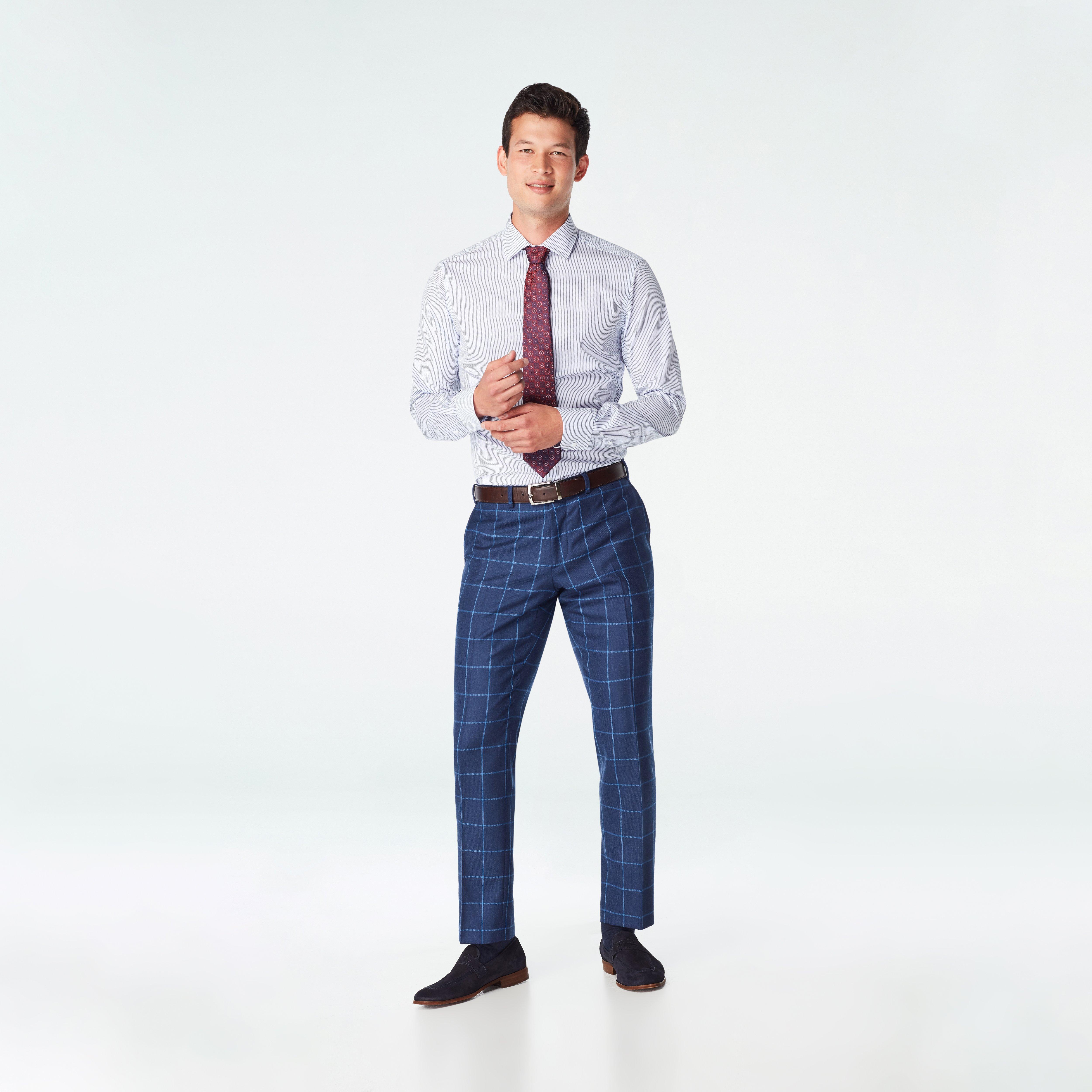 Durham Windowpane Blue Pants