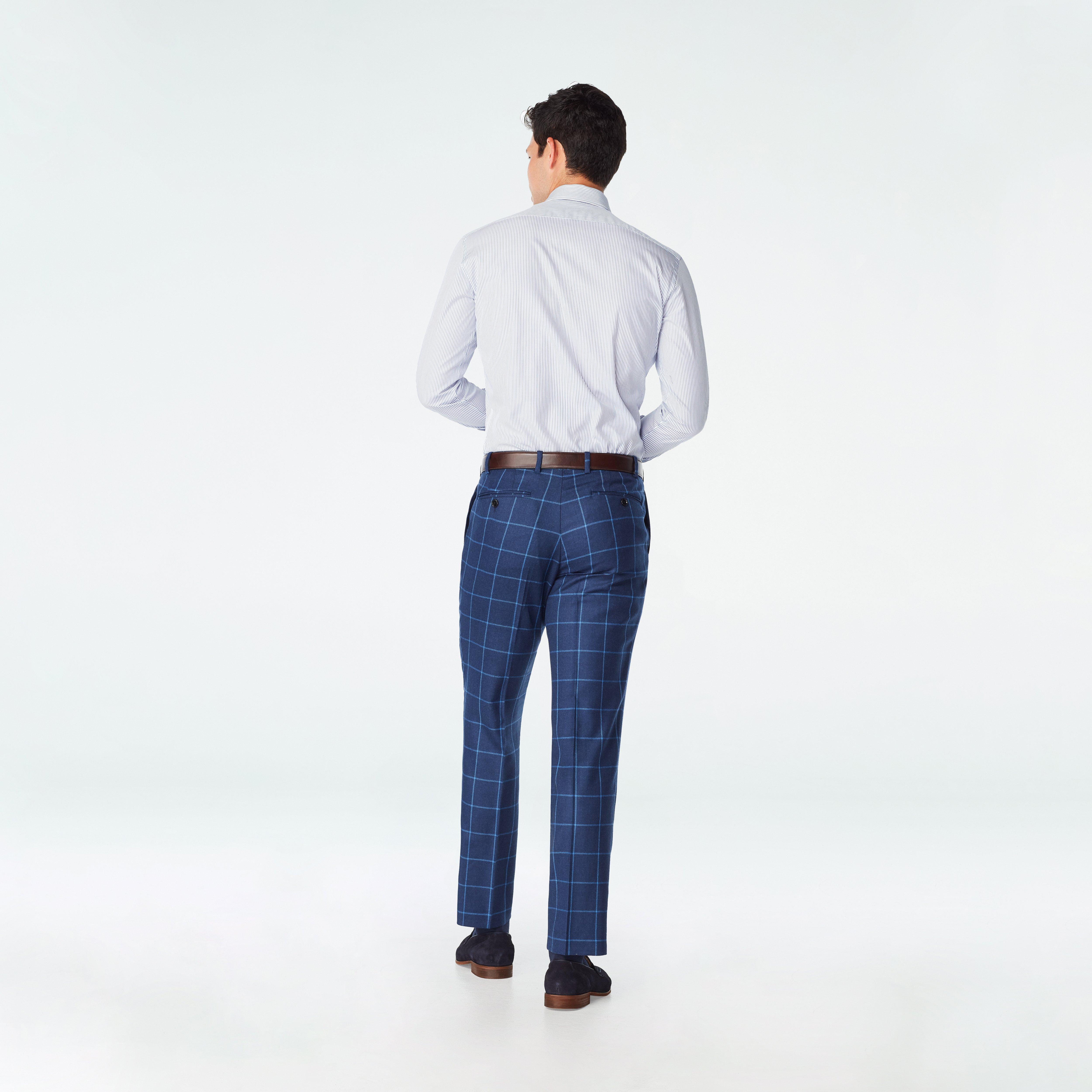 Durham Windowpane Blue Pants