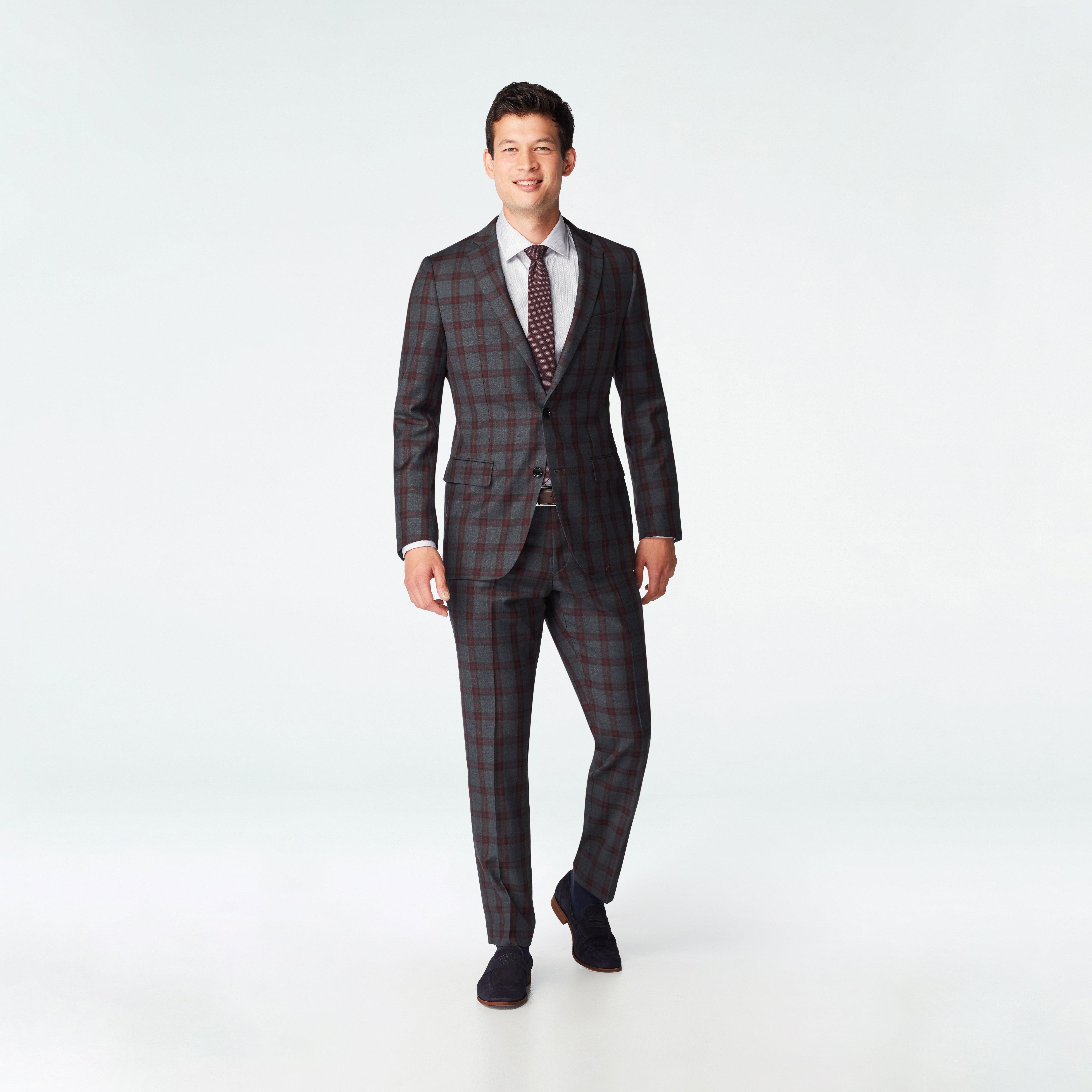 Dursley Plaid Dark Gray Blazer