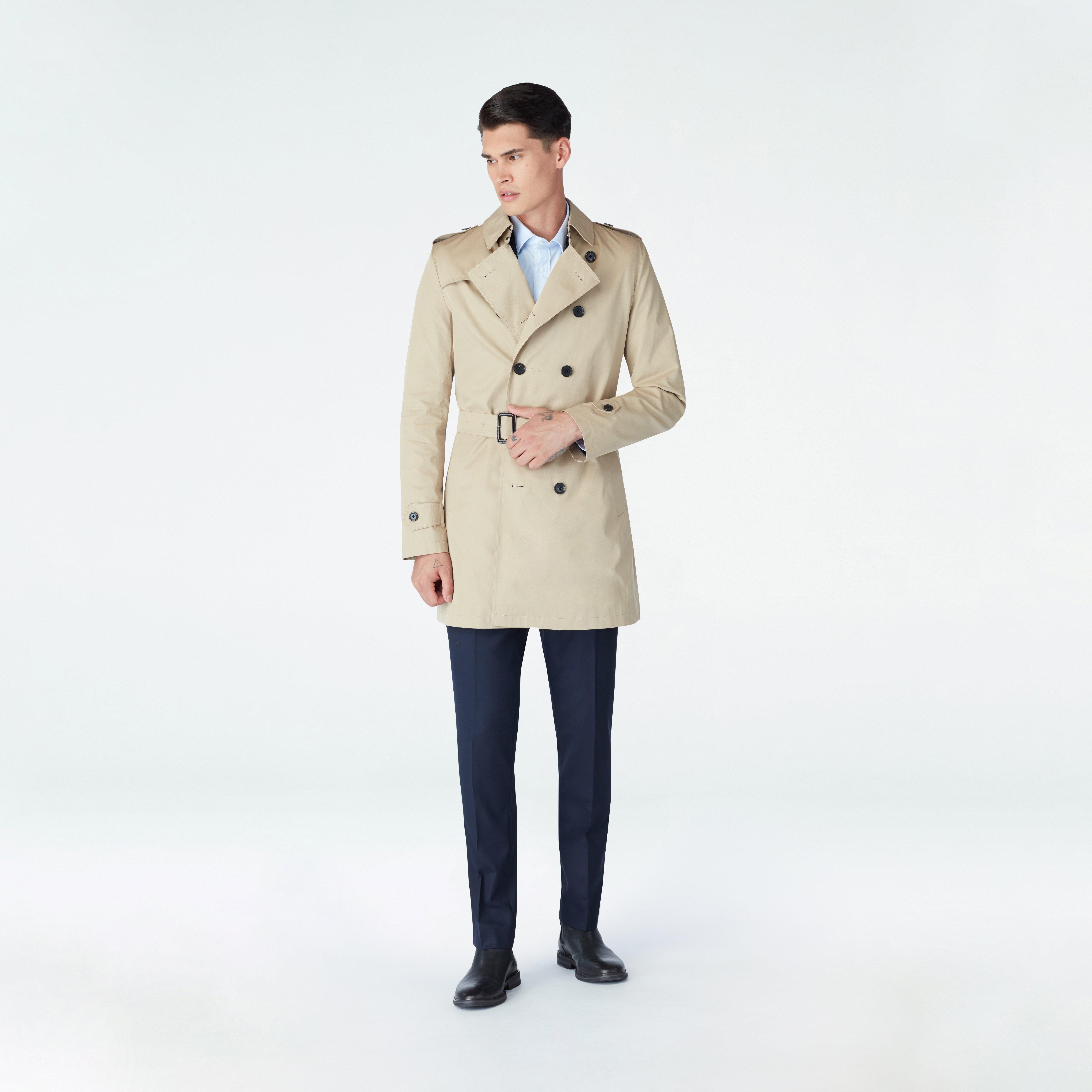 Men's Custom Trench Coats - Heywood Khaki Trench Coat | INDOCHINO