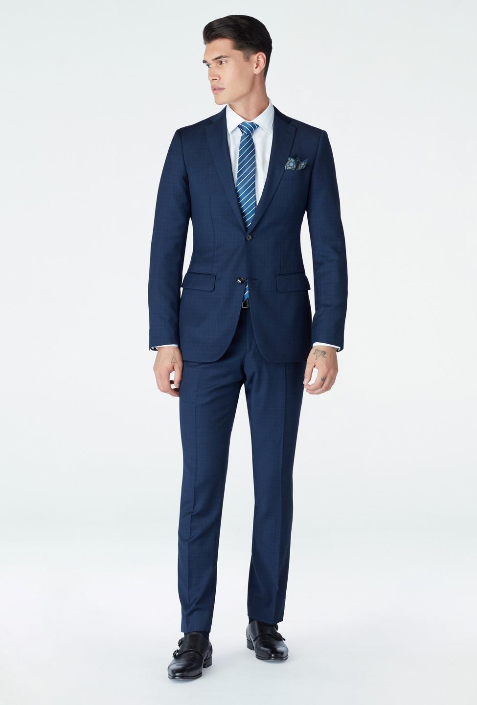 Blue suit - Harrogate Checked Design from Luxury Indochino Collection