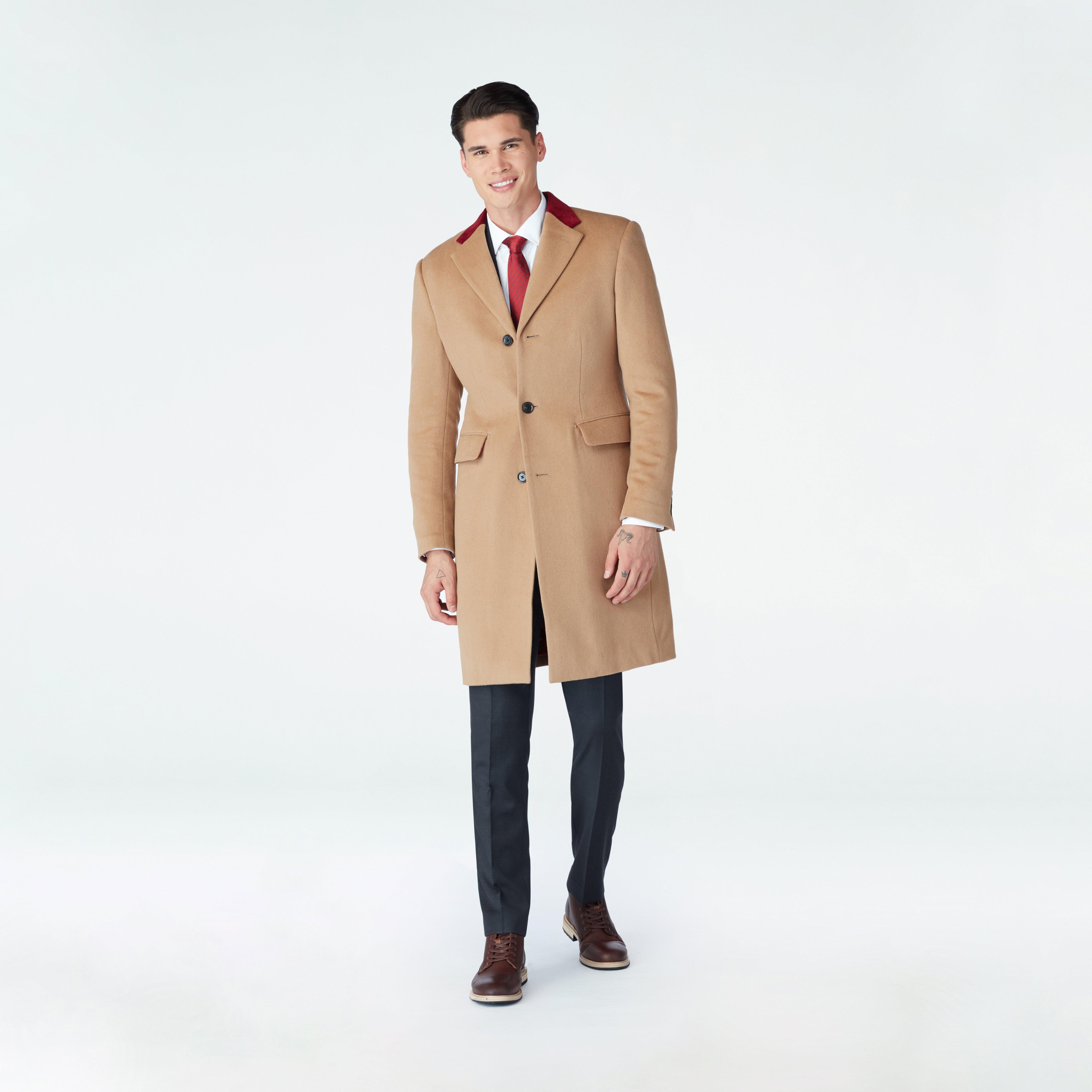 Huntley Camel Quilted Chesterfield Overcoat