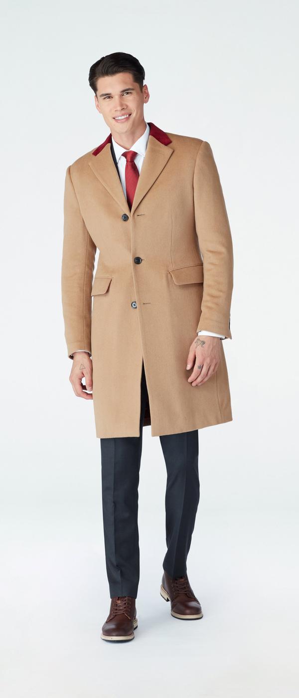 Huntley Camel Quilted Chesterfield Overcoat