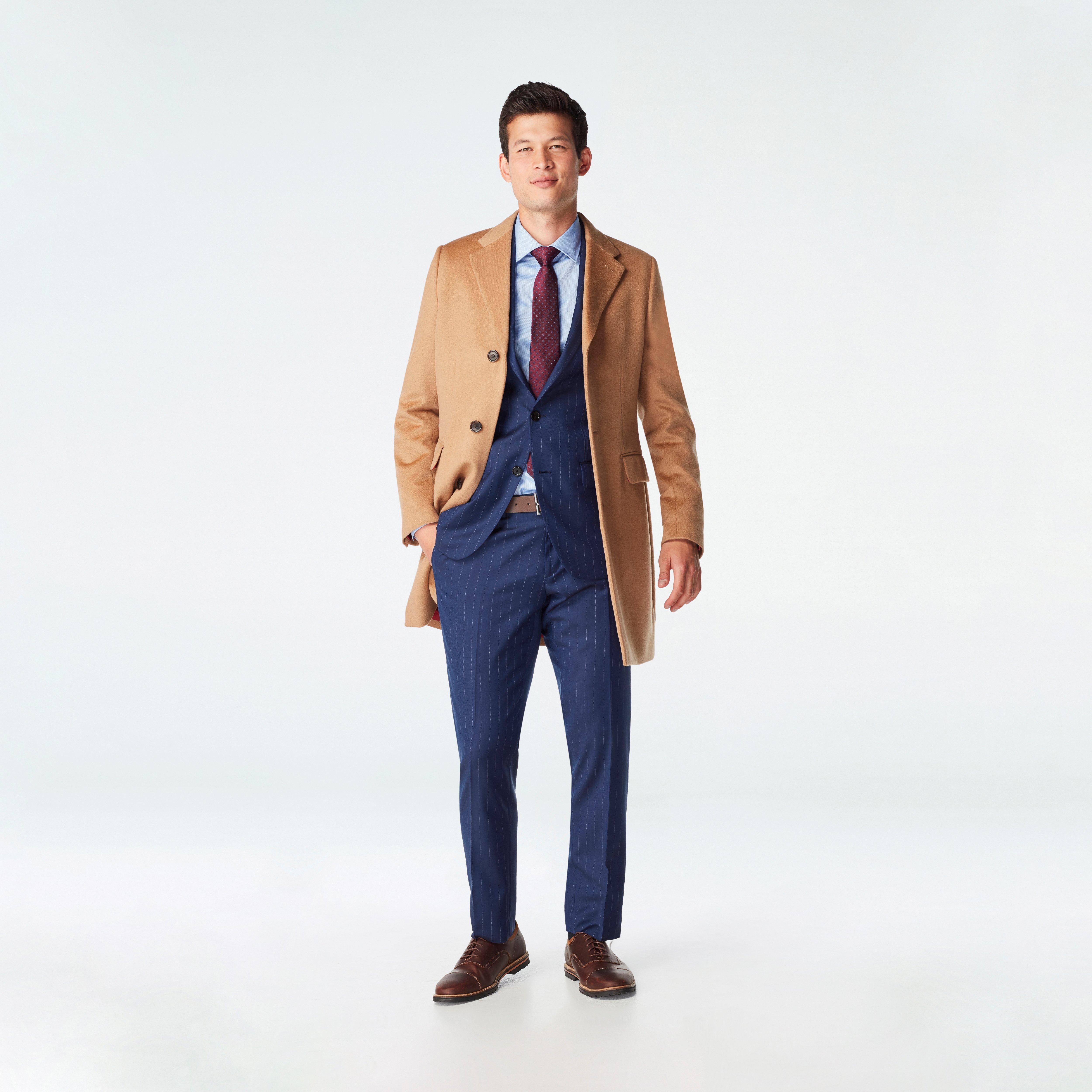 Men's Custom Overcoats - Heartford Quilted Camel Overcoat | INDOCHINO