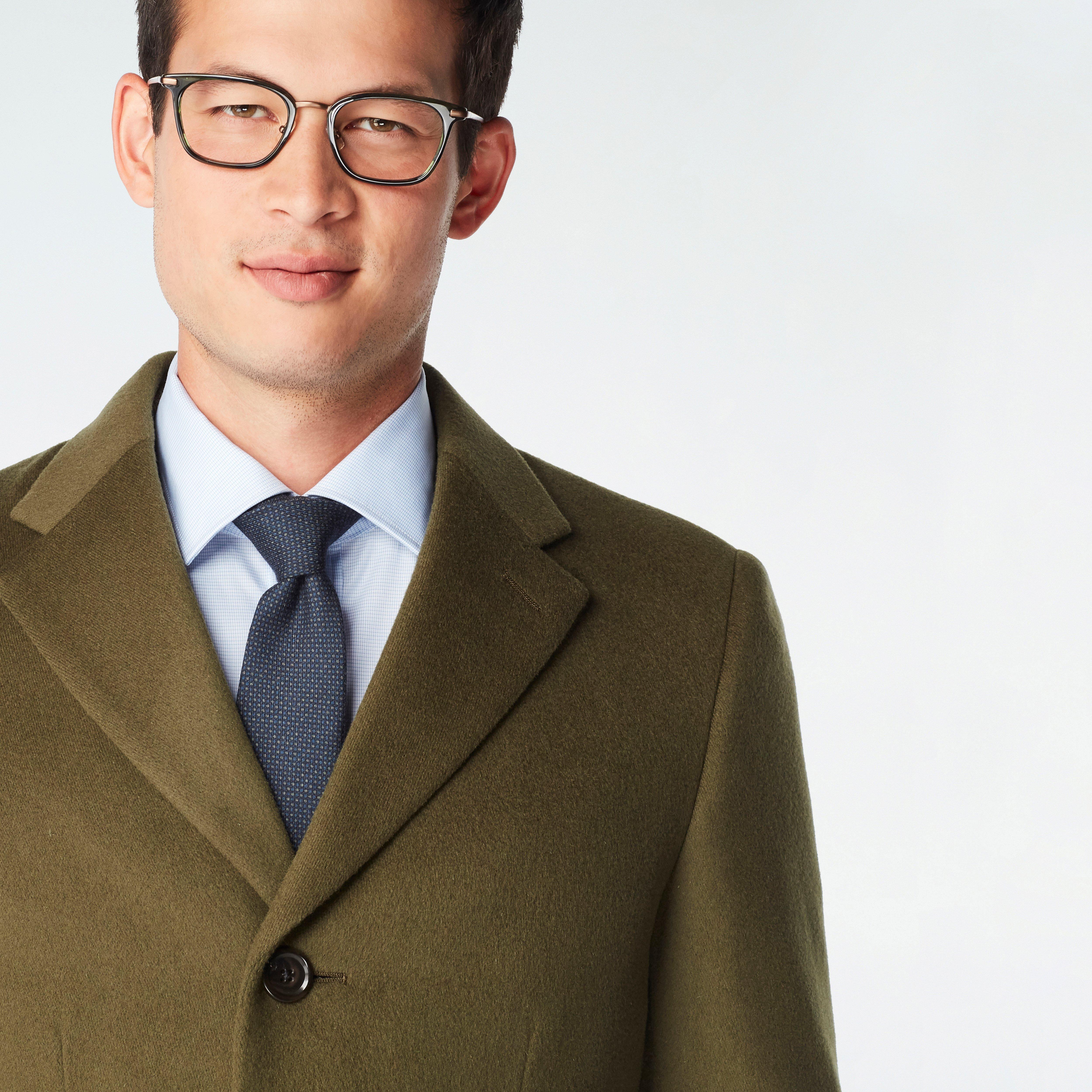 Men's Custom Overcoats - Heartford Quilted Olive Overcoat | INDOCHINO