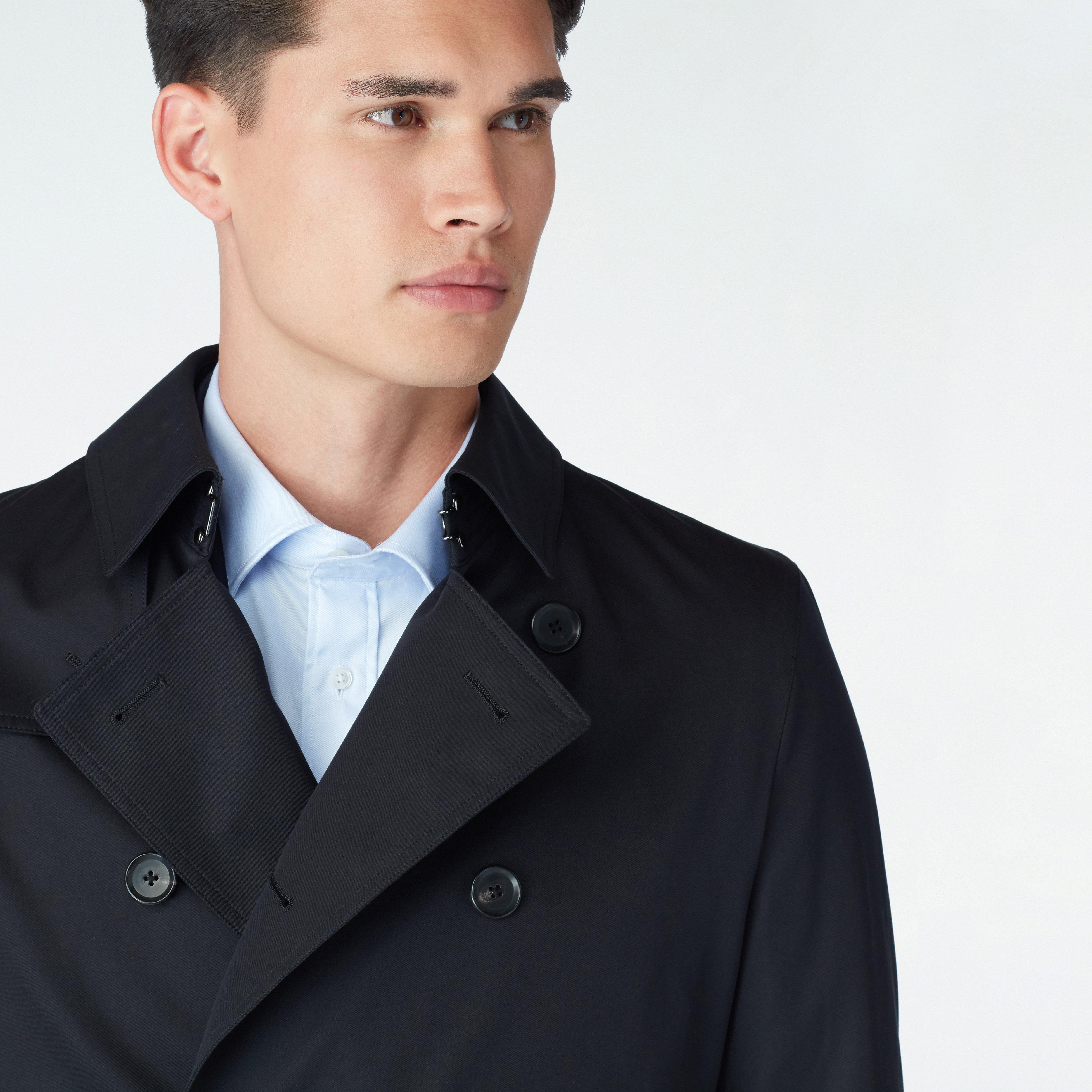 Heywood Black Trench Coat with Detachable Lining