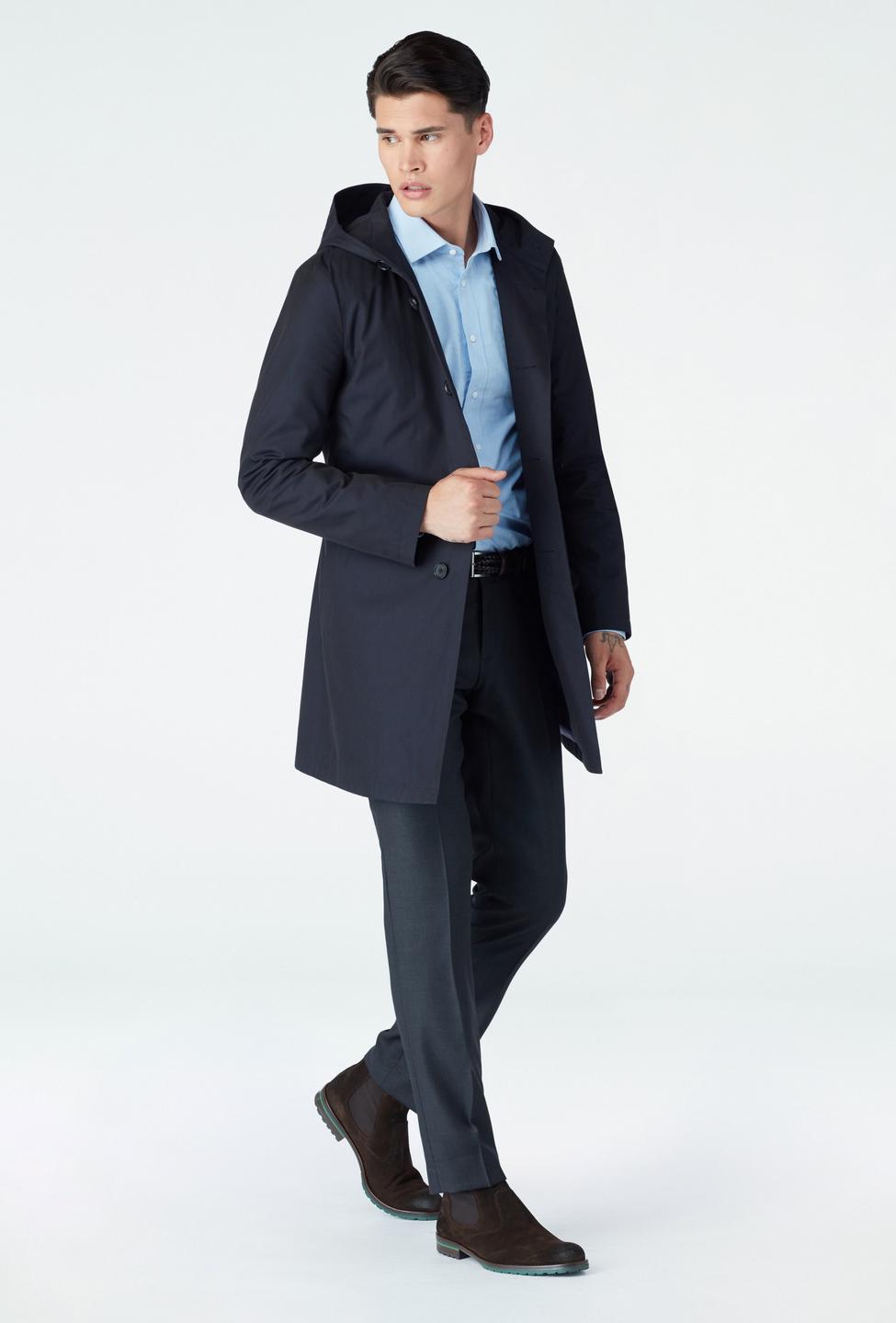 Navy trenchcoat - Solid Design from Indochino Collection