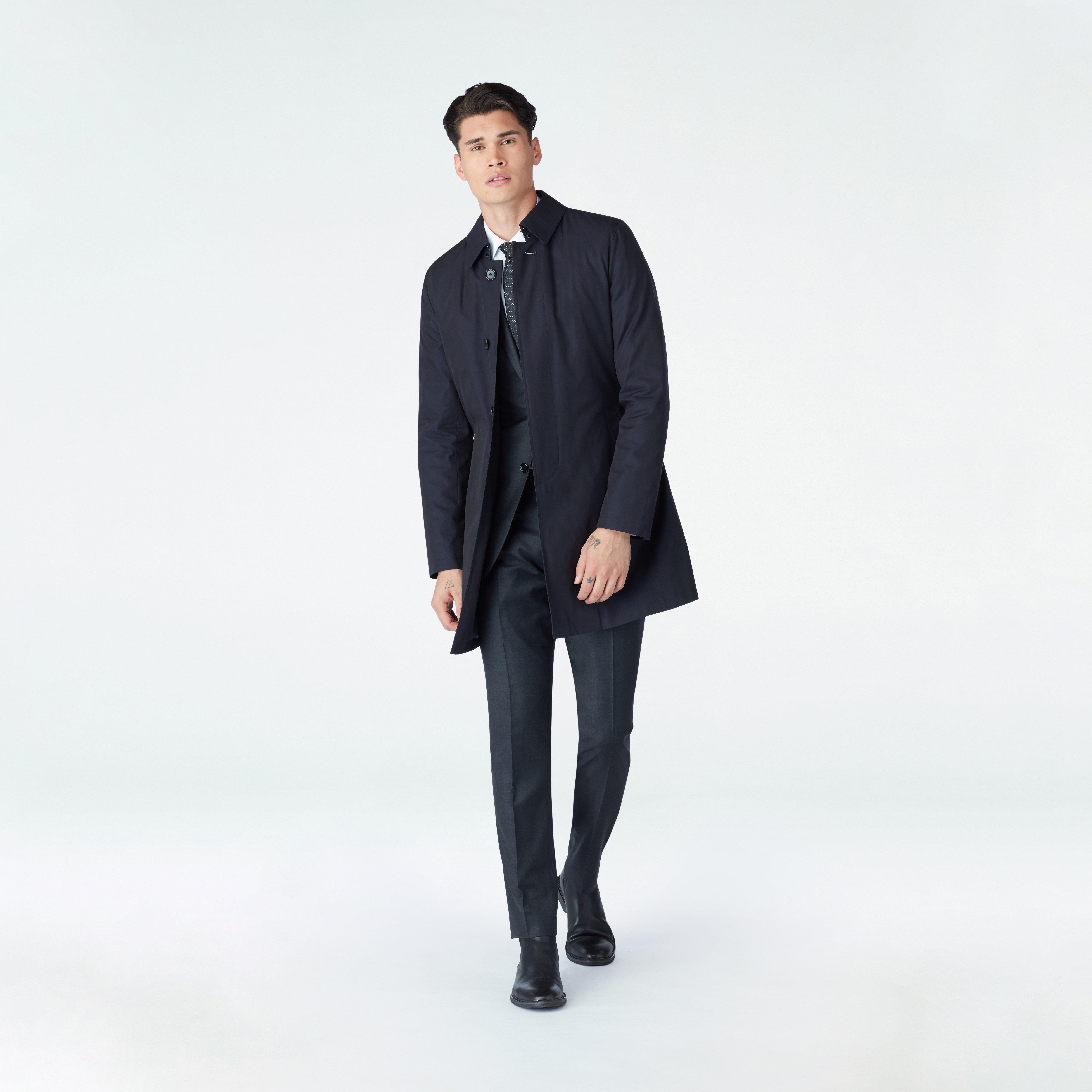 Navy 2025 mackintosh coat