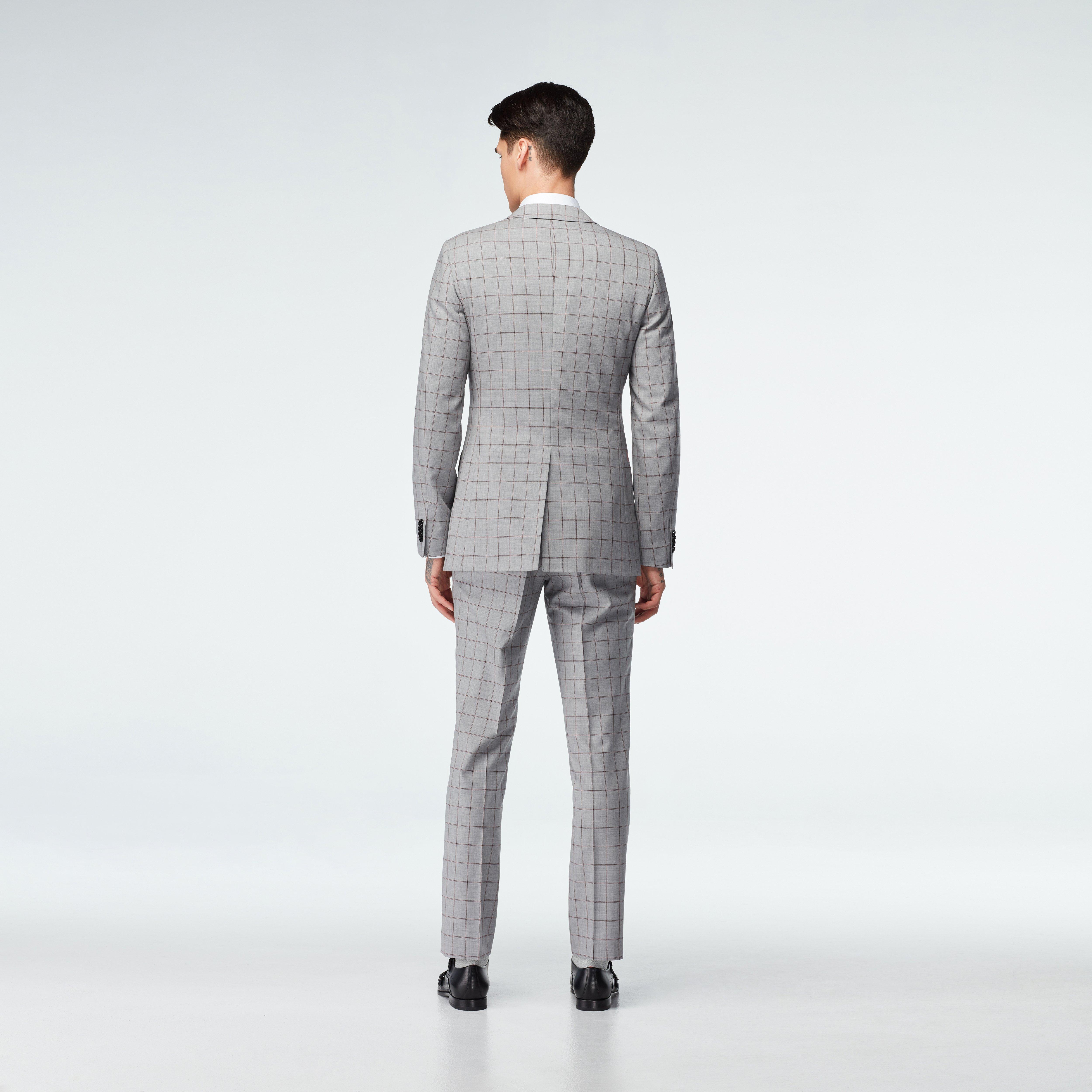 Coventry Check Gray with Red Suit