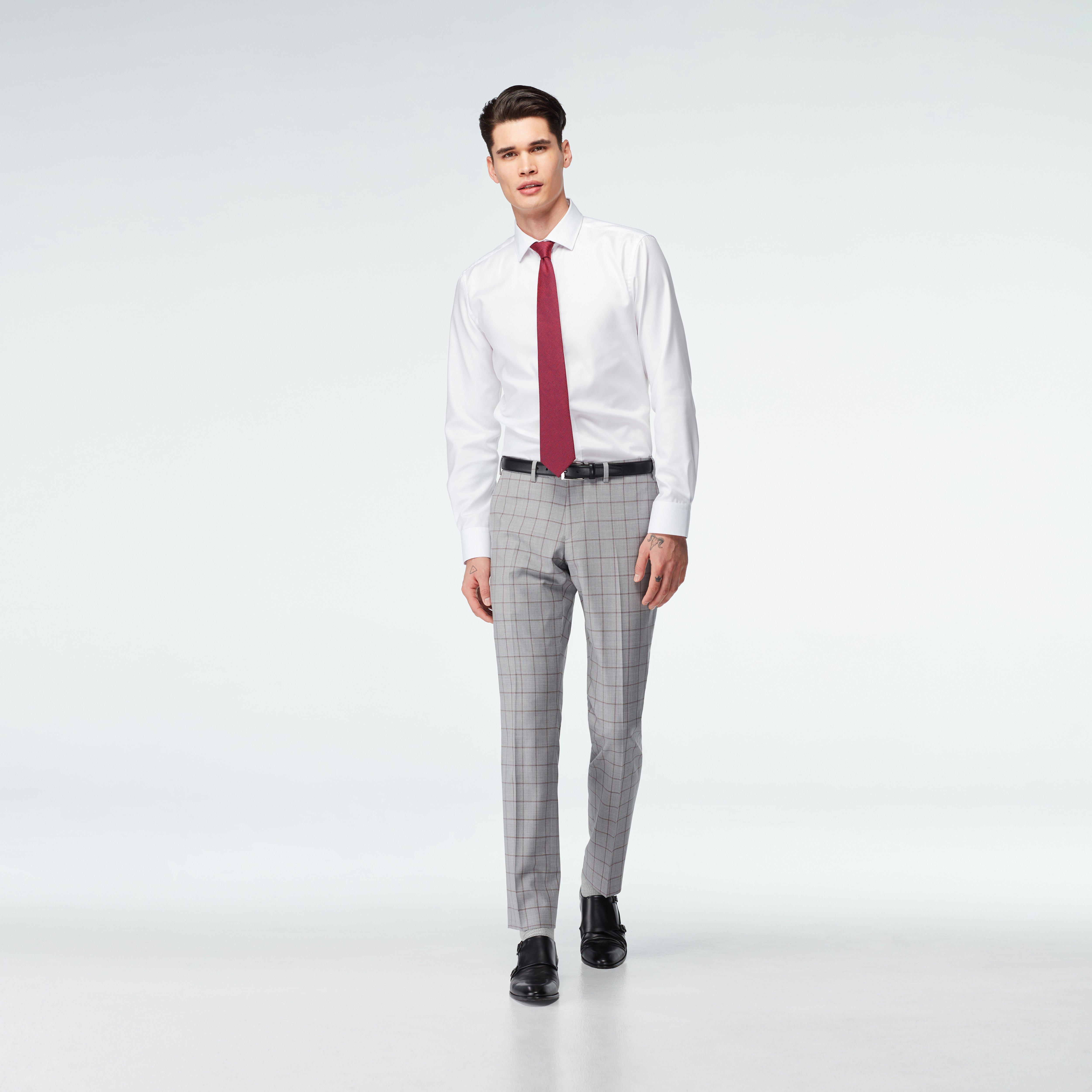 Coventry Check Gray with Red Suit