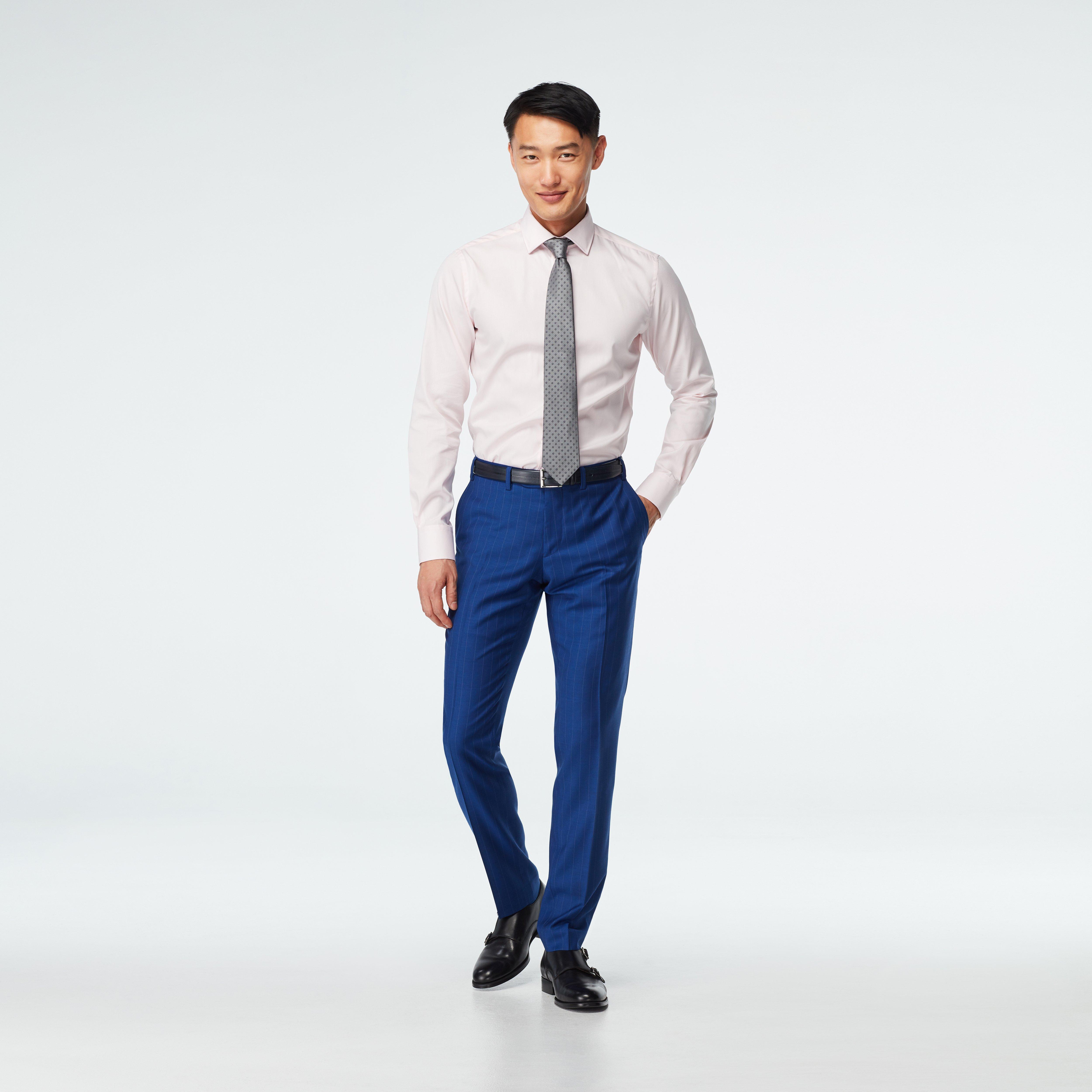 mens blue and white striped pants