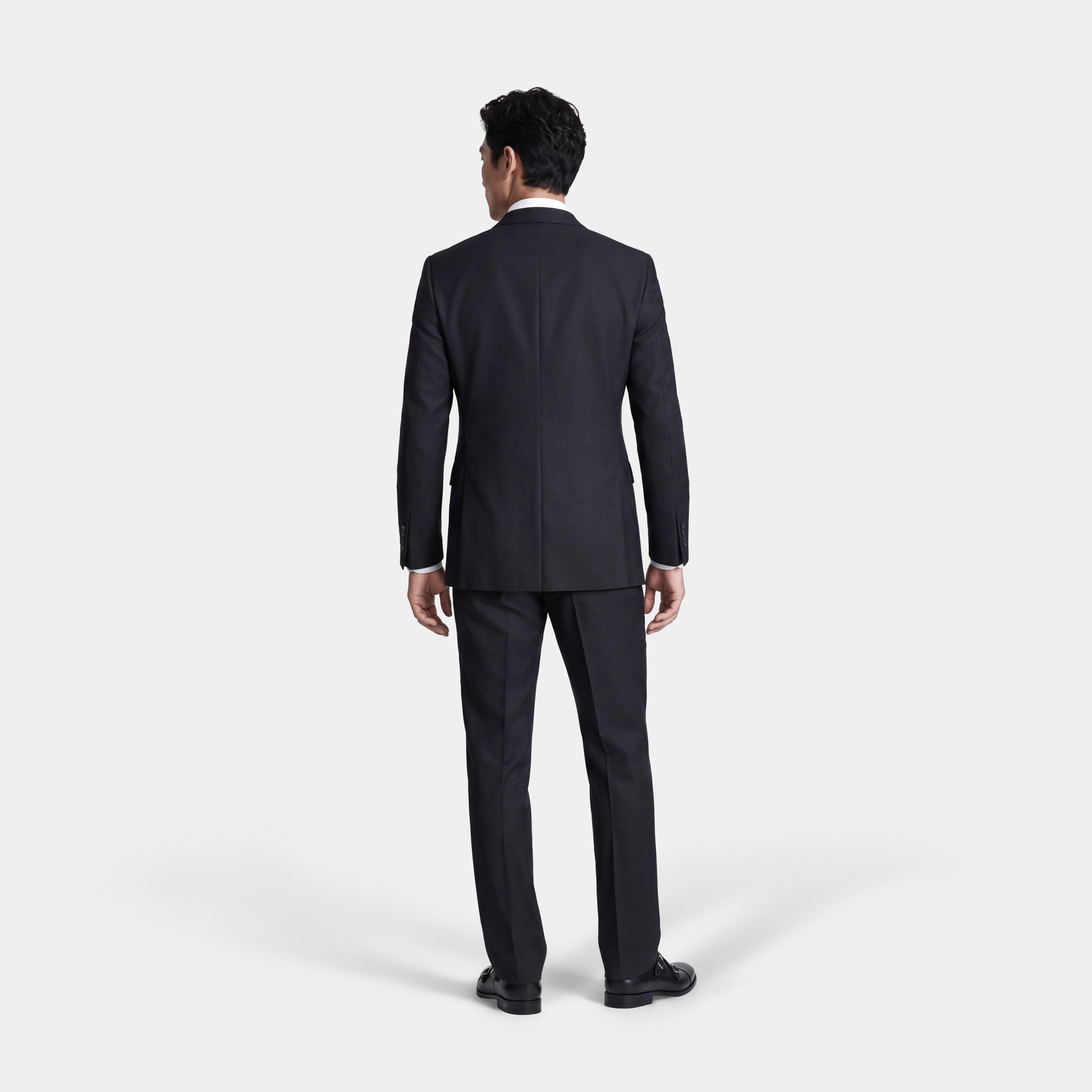 Custom Suits Made For You - Highbridge Herringbone Black Suit